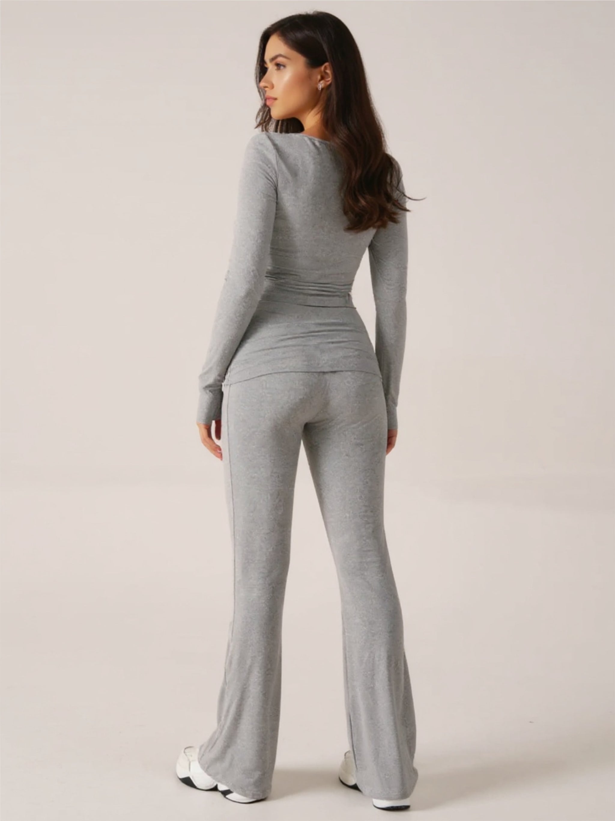 Ruched Long Sleeve Top & Pants Set