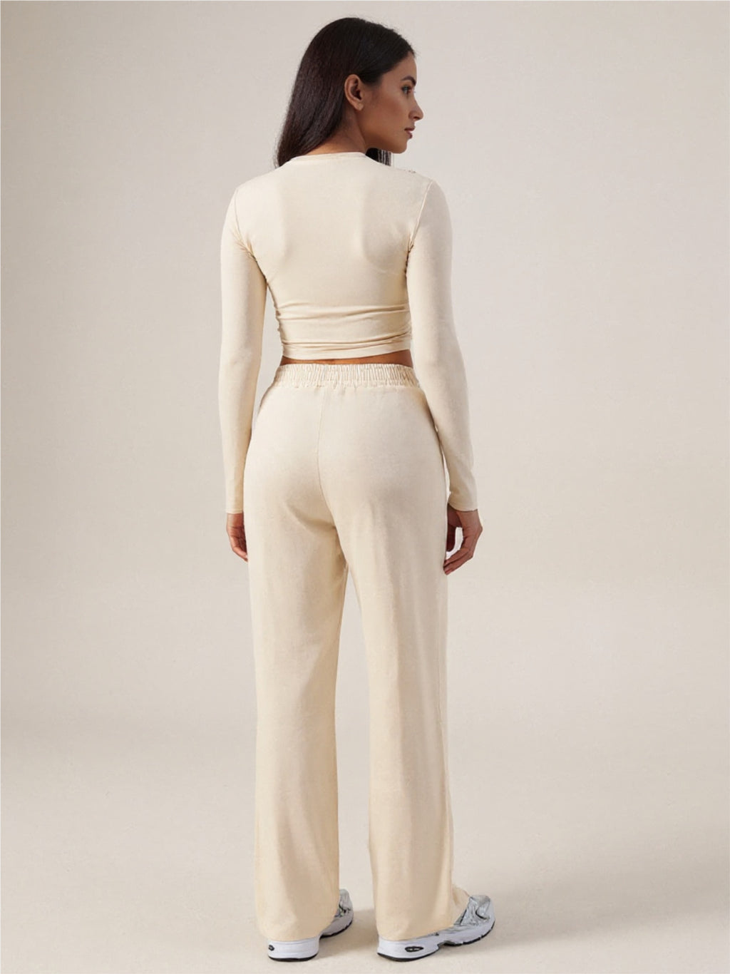 Round Neck Long Sleeve Top & Pants Set
