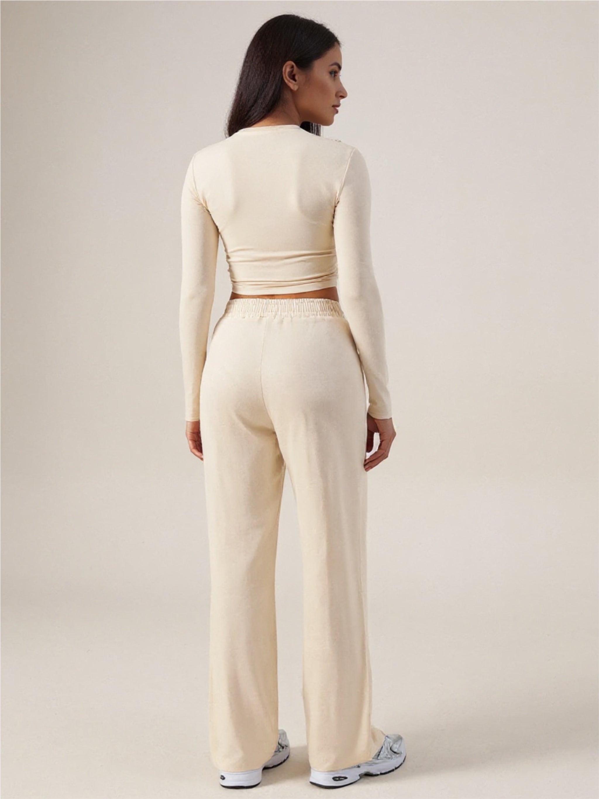 Round Neck Long Sleeve Top & Pants Set