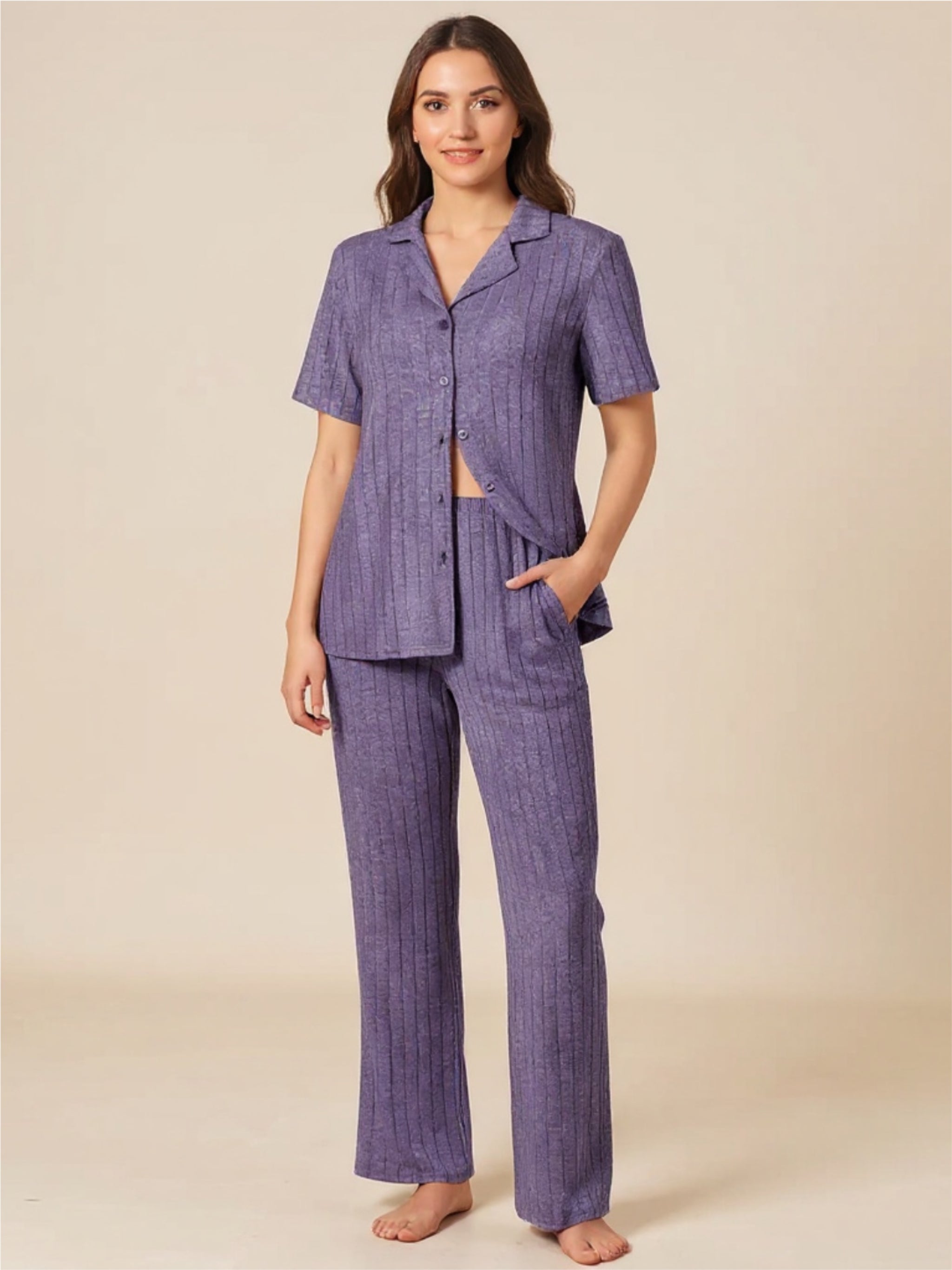 Button Down Top & Pants Pajama Set