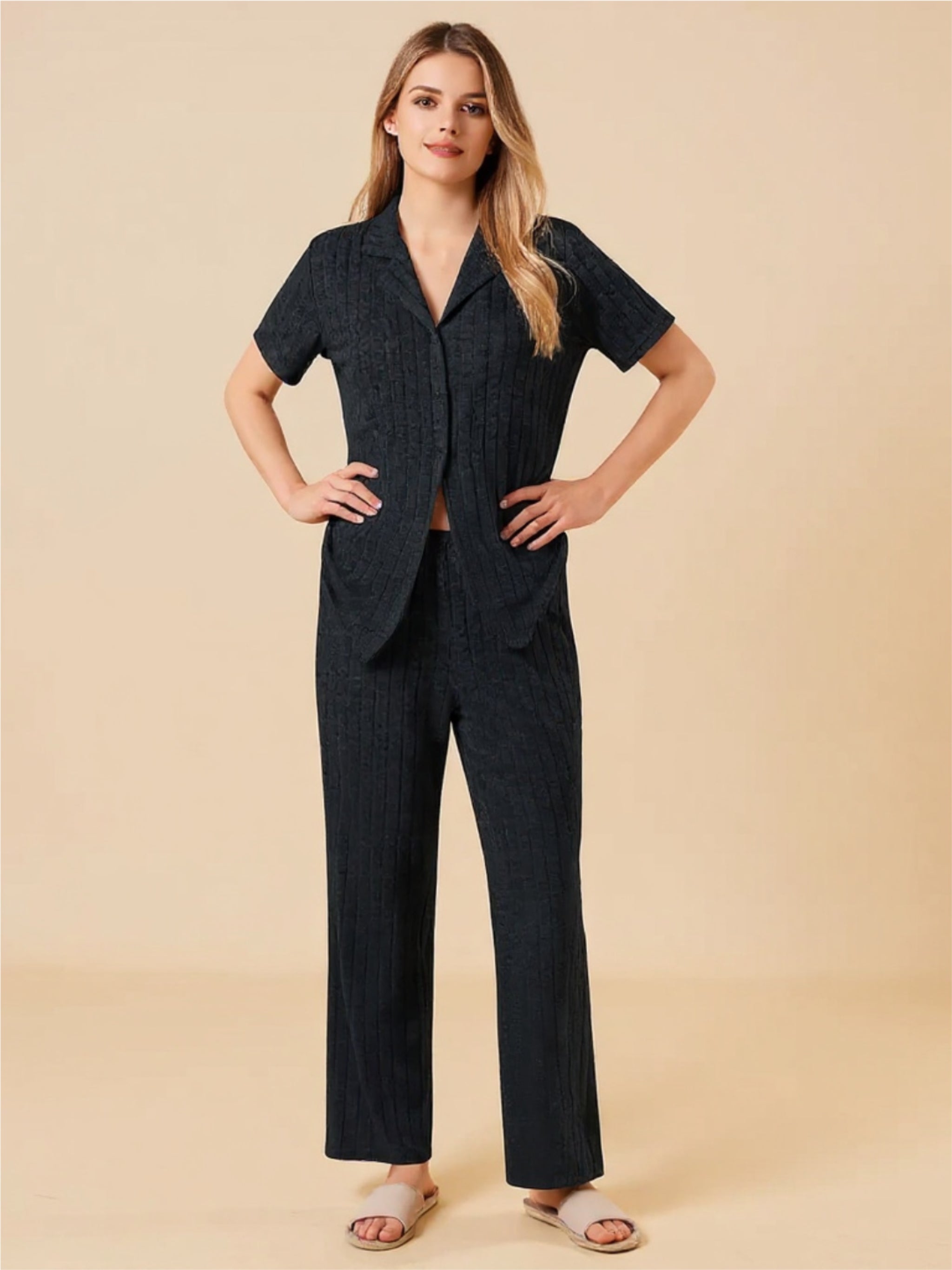 Button Down Top & Pants Pajama Set