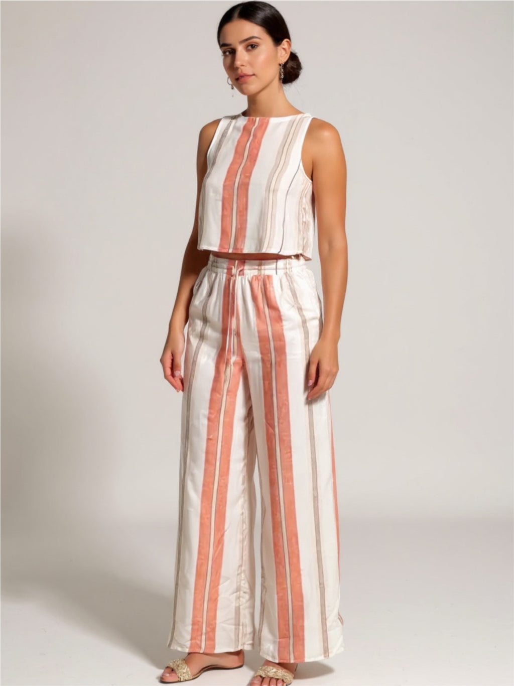 Printed Tank & Wide Leg Pants Set