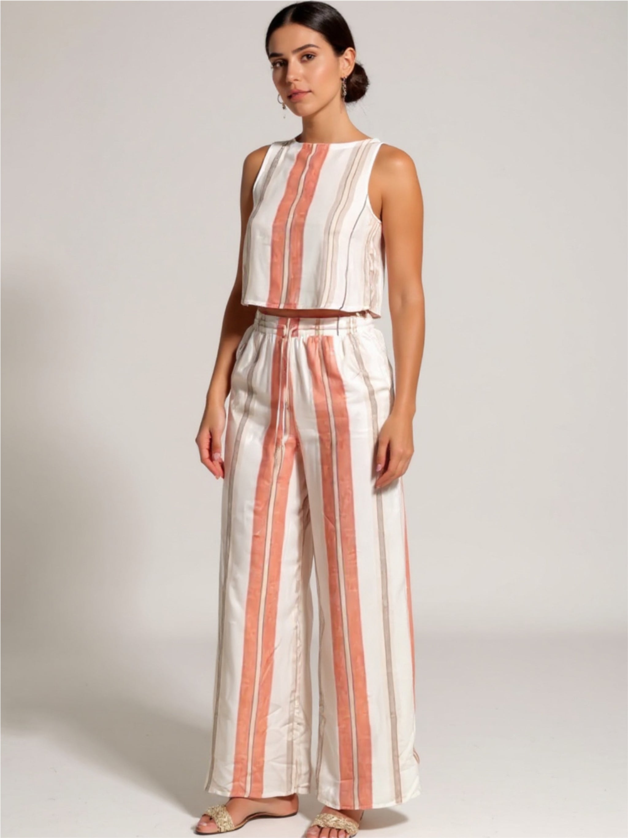 Printed Tank & Wide Leg Pants Set