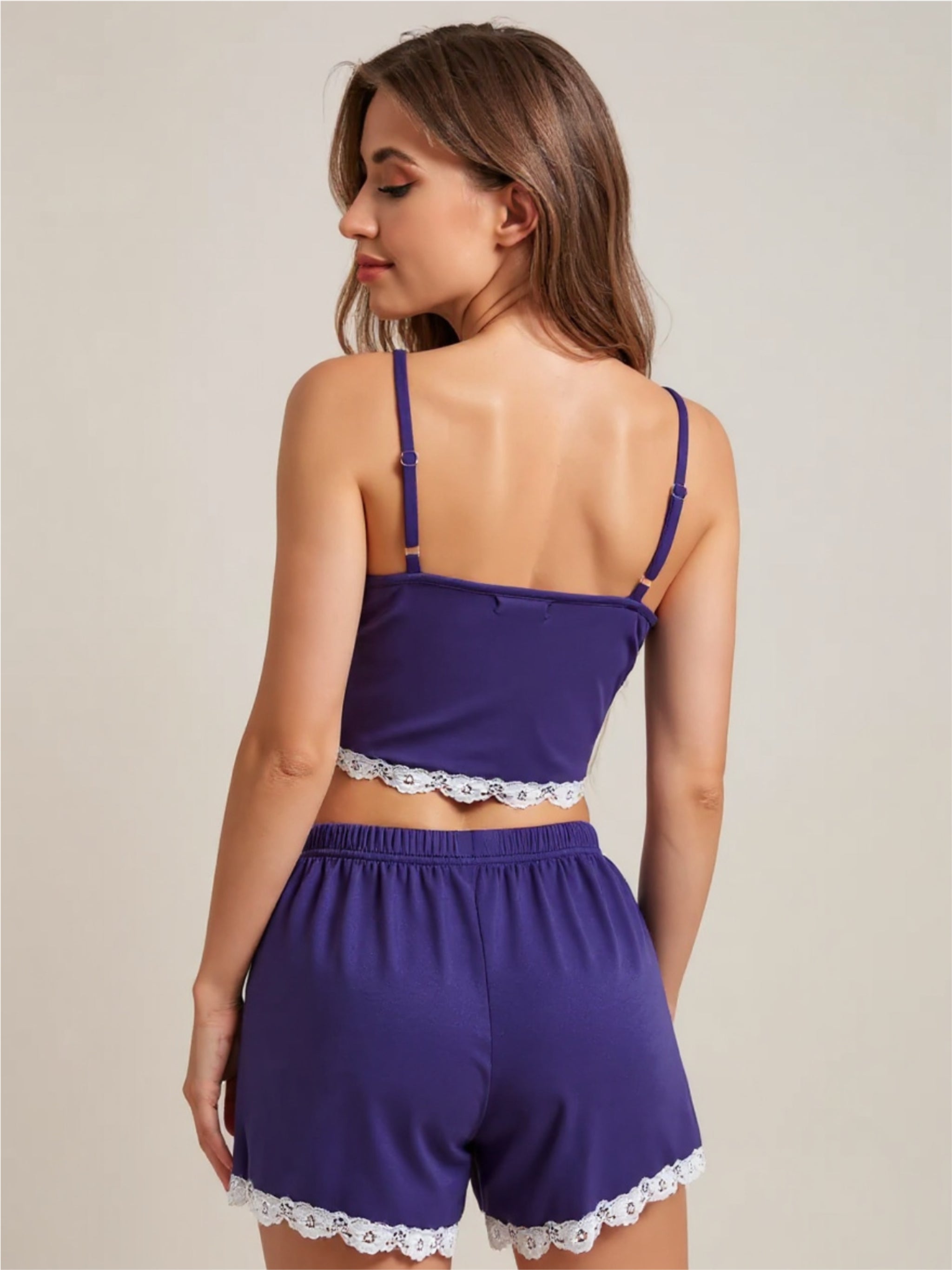 Lace Detailed Top & Shorts Pajama Set
