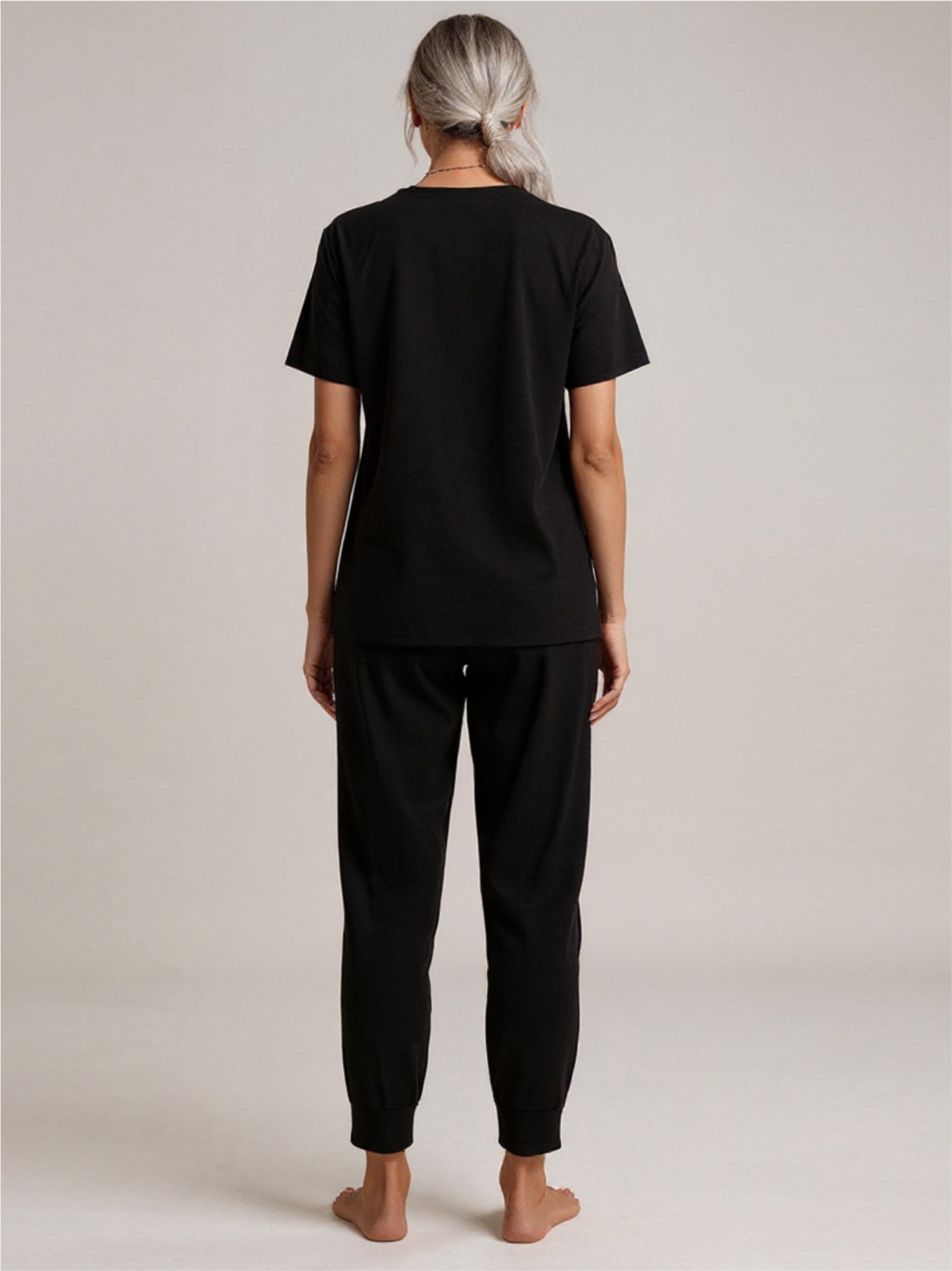 Round Neck Short Sleeve Top & Pants Set