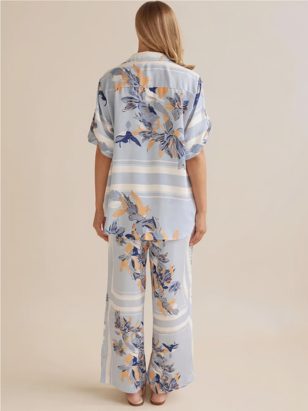 Printed Button Up Shirt & Pants Set