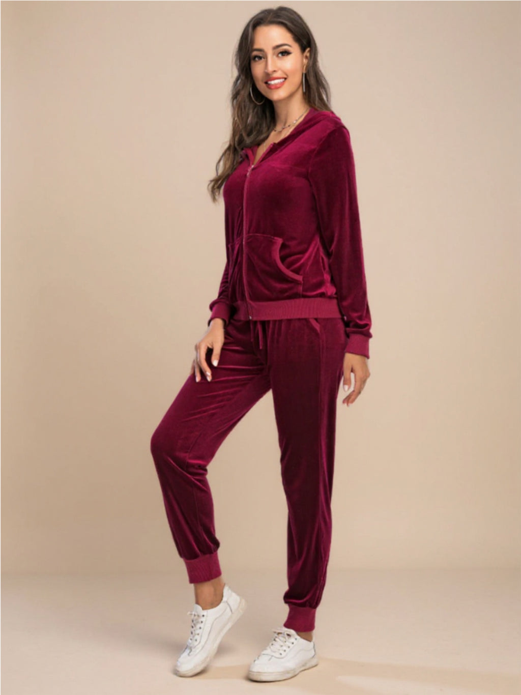 Zip-Up Hooded Jacket & Pants Set