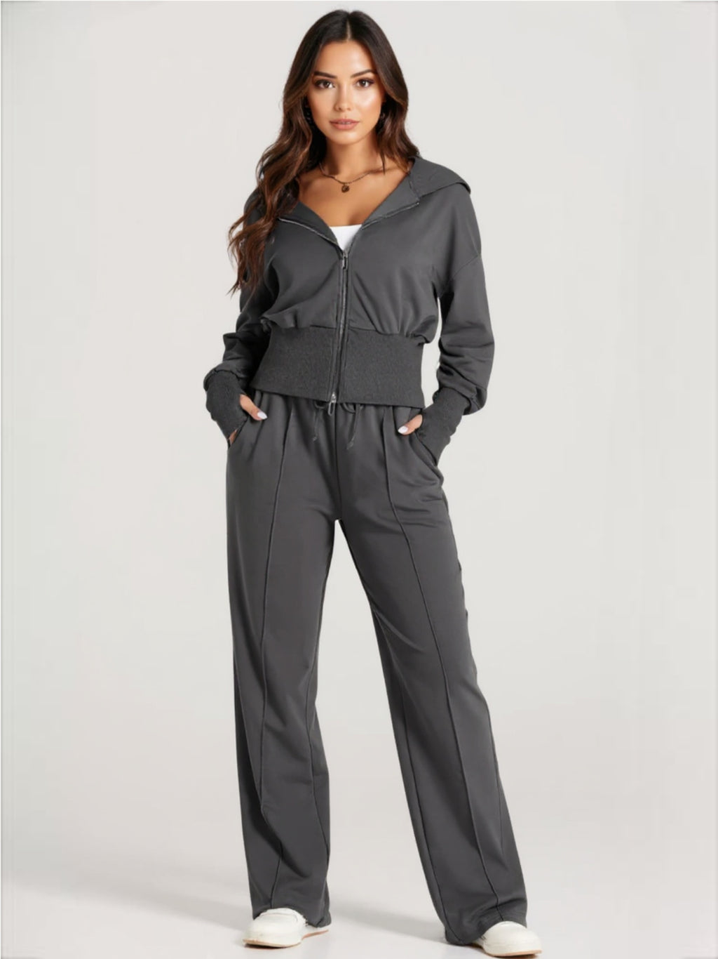 Zip-Up Hoodie & Pants Active Set