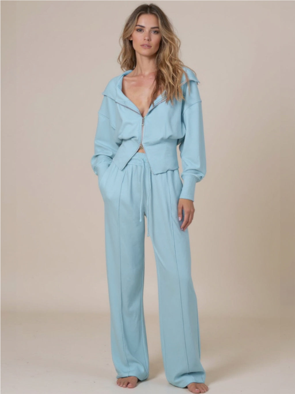 Zip-Up Hoodie & Pants Active Set