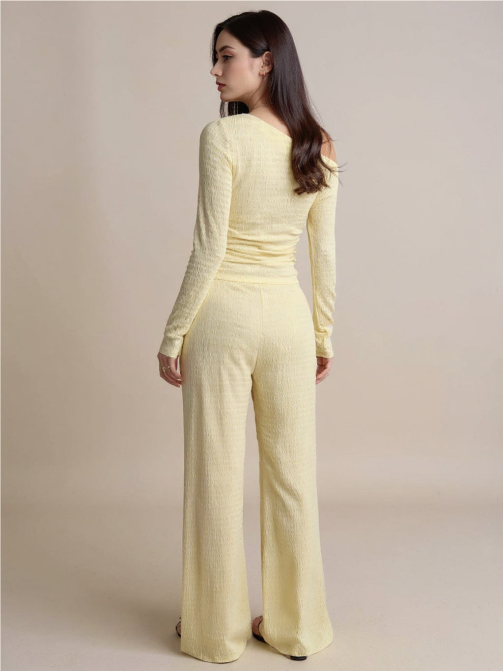 One Shoulder Long Sleeve Top & Pants Set