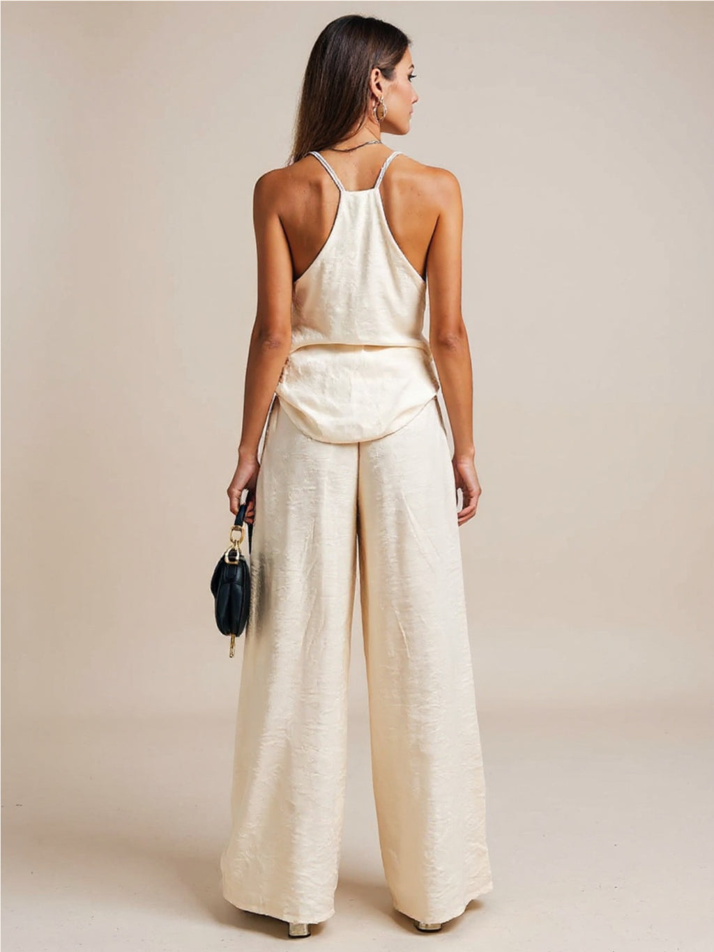 Spaghetti Strap Cami & Wide Leg Pants Set