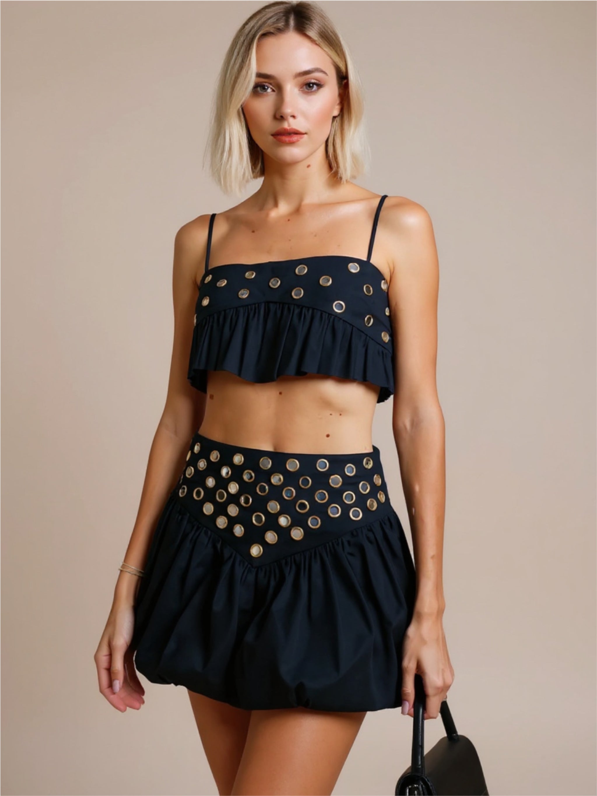 Eyelet Cami & Bubble Skirt Set