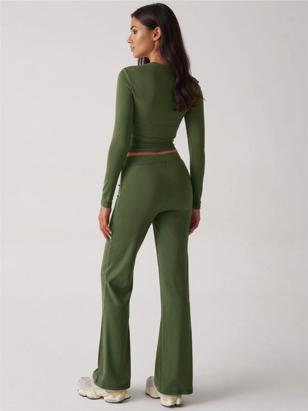 Round Neck Long Sleeve Top & Pants Set