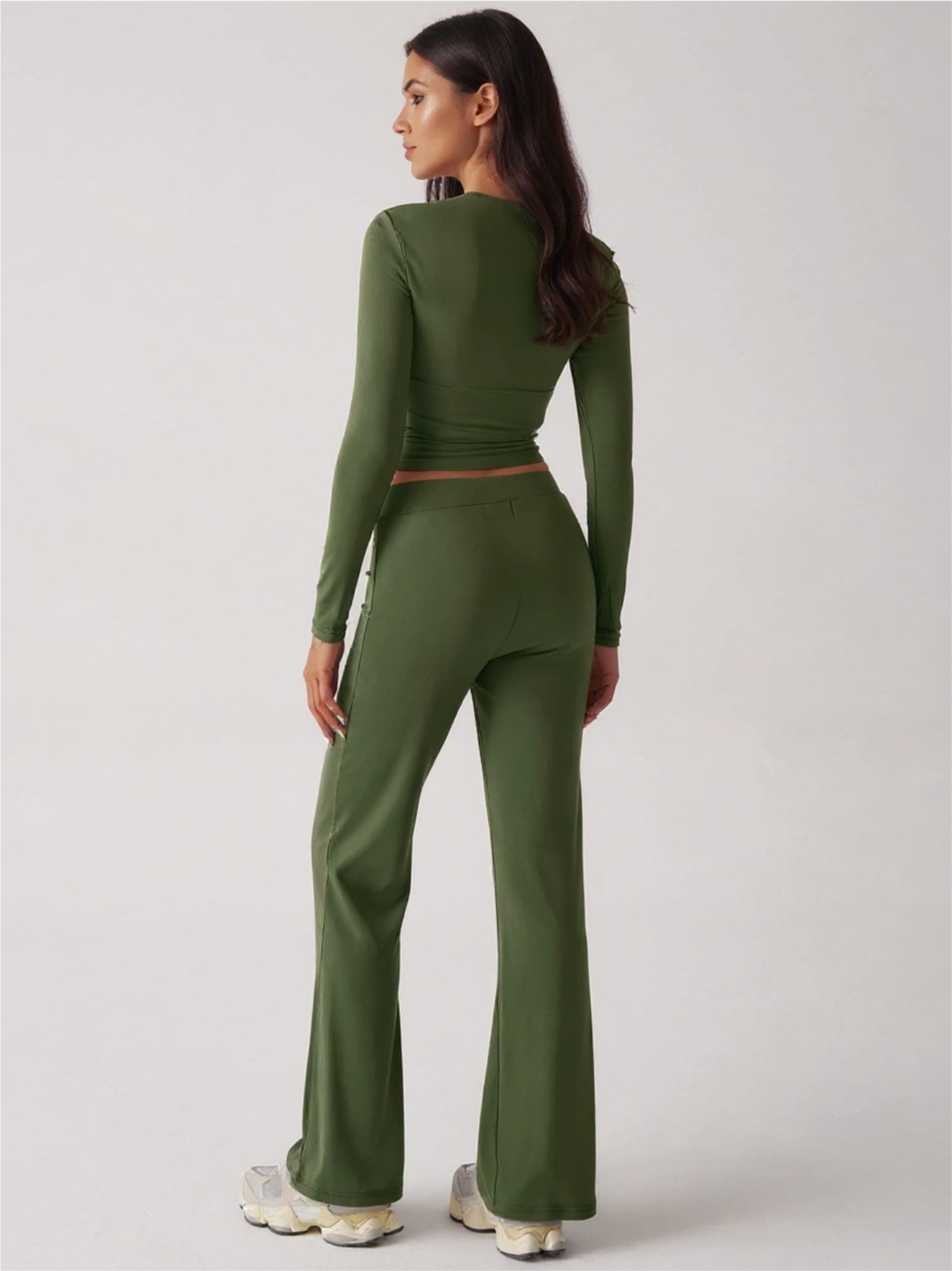 Round Neck Long Sleeve Top & Pants Set