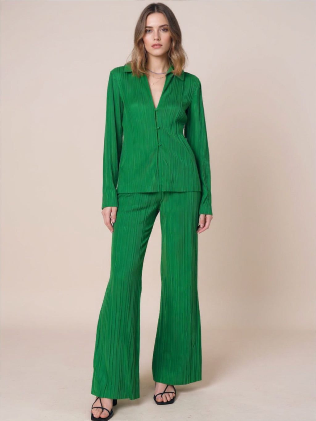 Texture Long Sleeve Top & Pants Lounge Set