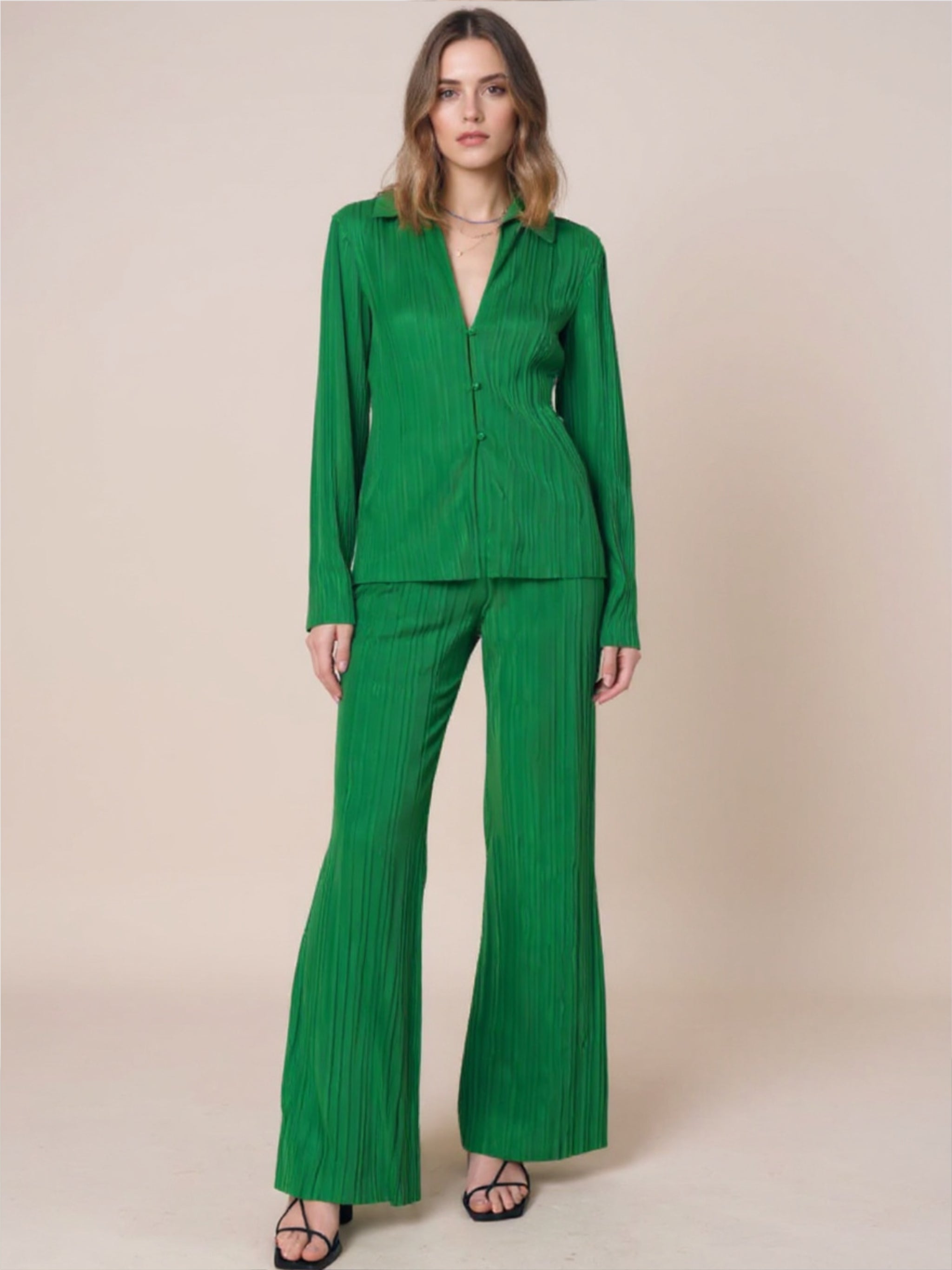 Texture Long Sleeve Top & Pants Lounge Set