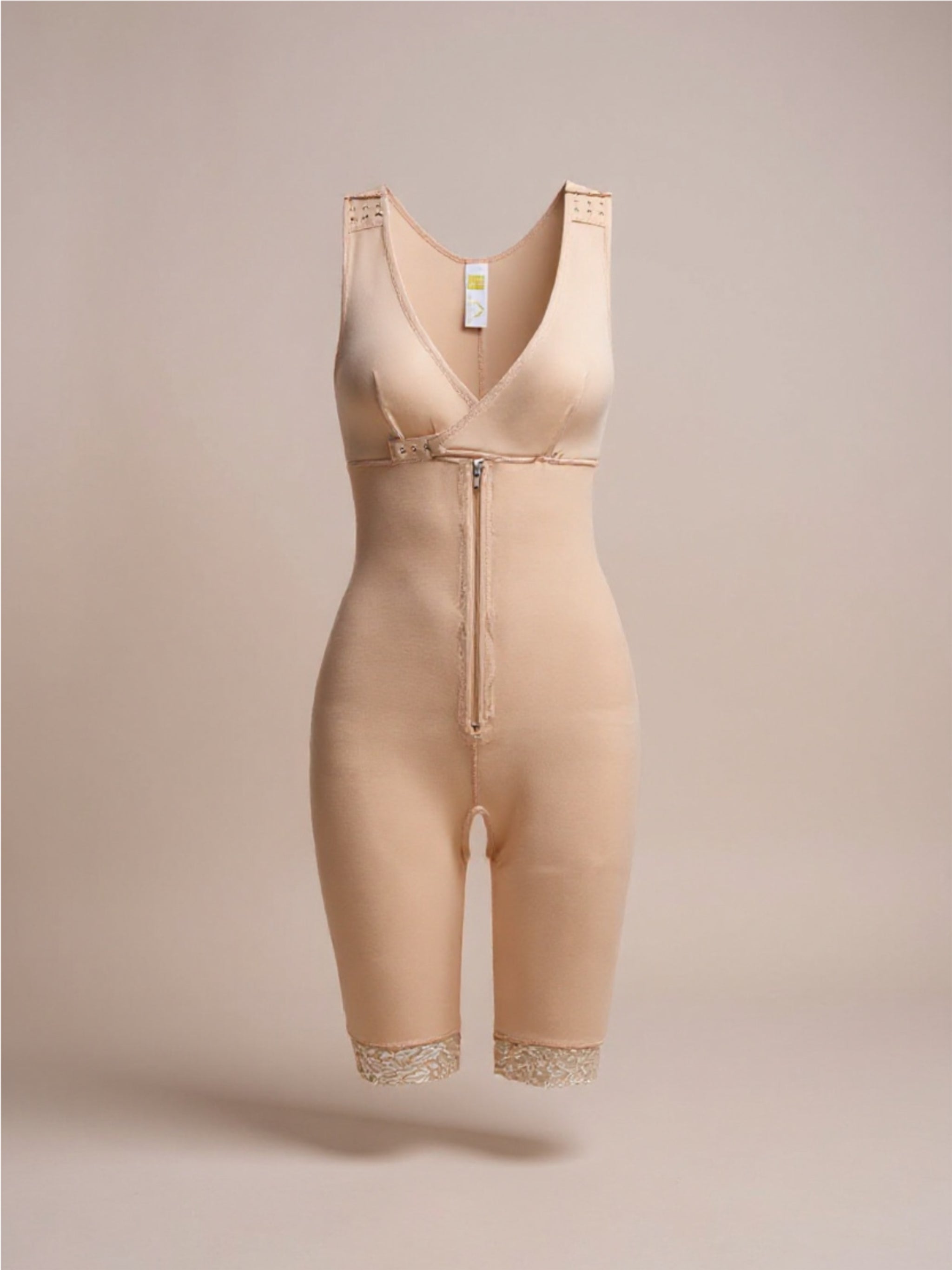 Lace Trim Shapewear with Zipper