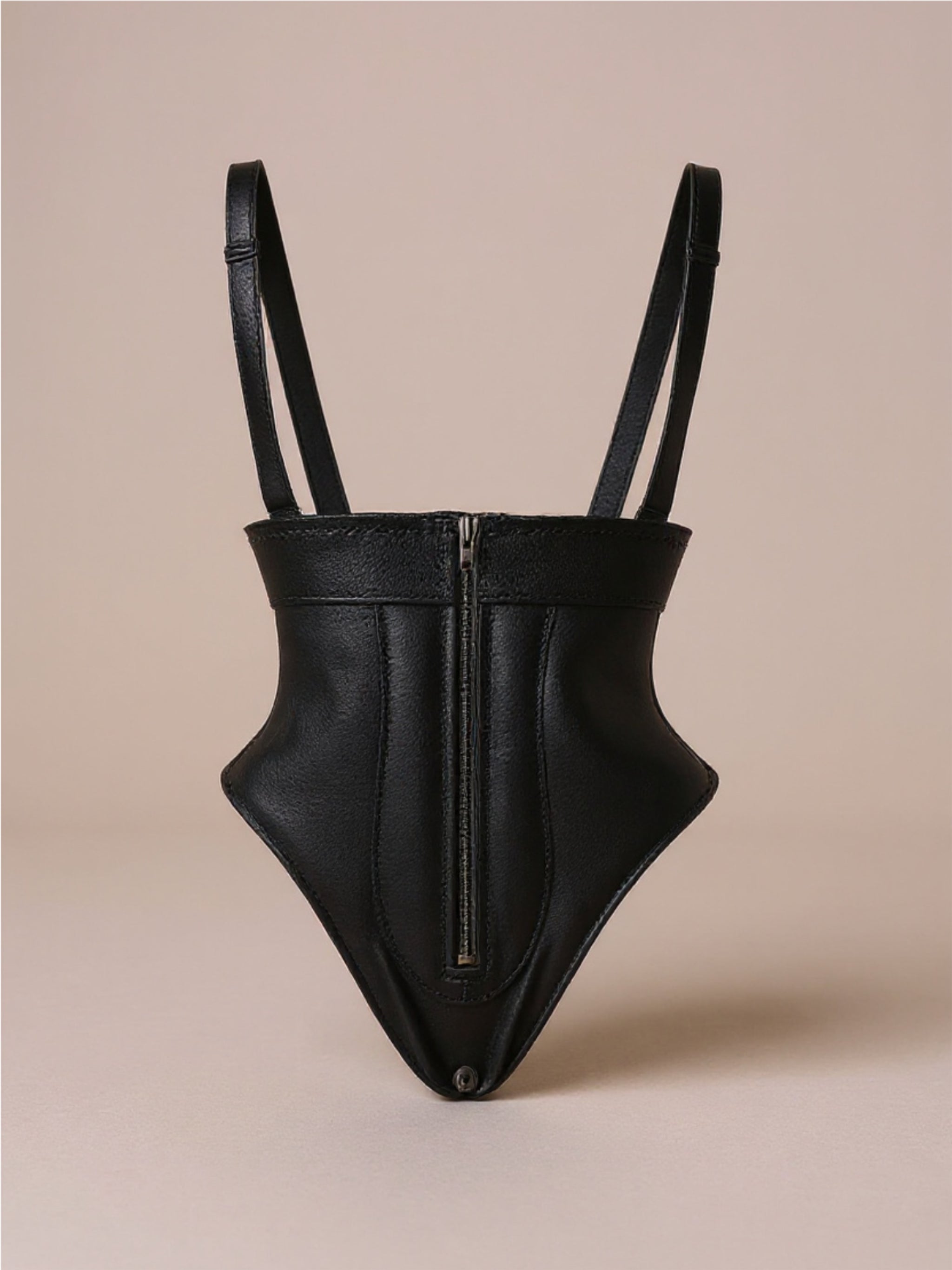 Adjustable Strap Zip-Up Shapewear Bodysuit
