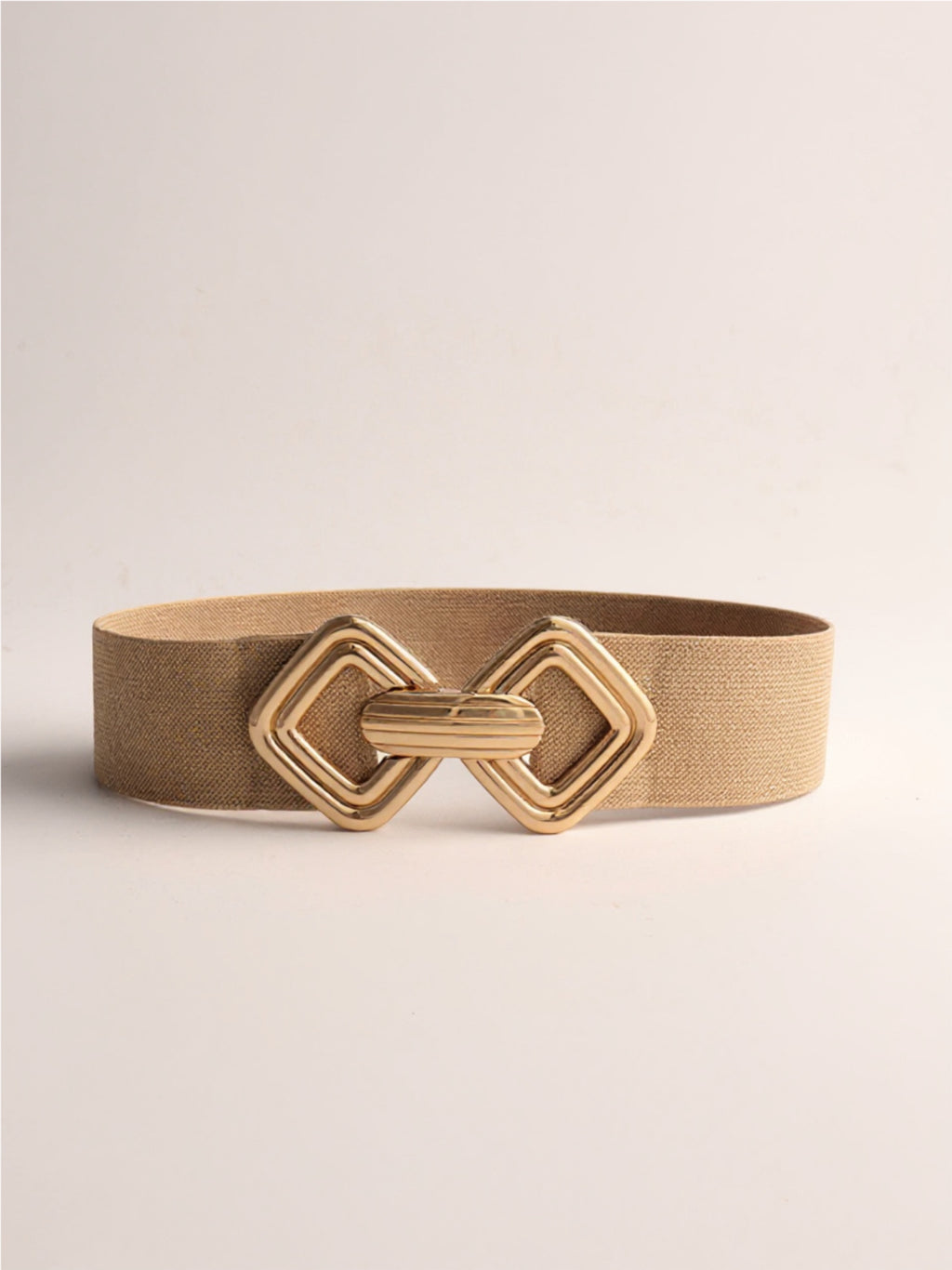 Geometric Buckle Elastic Wide Belt