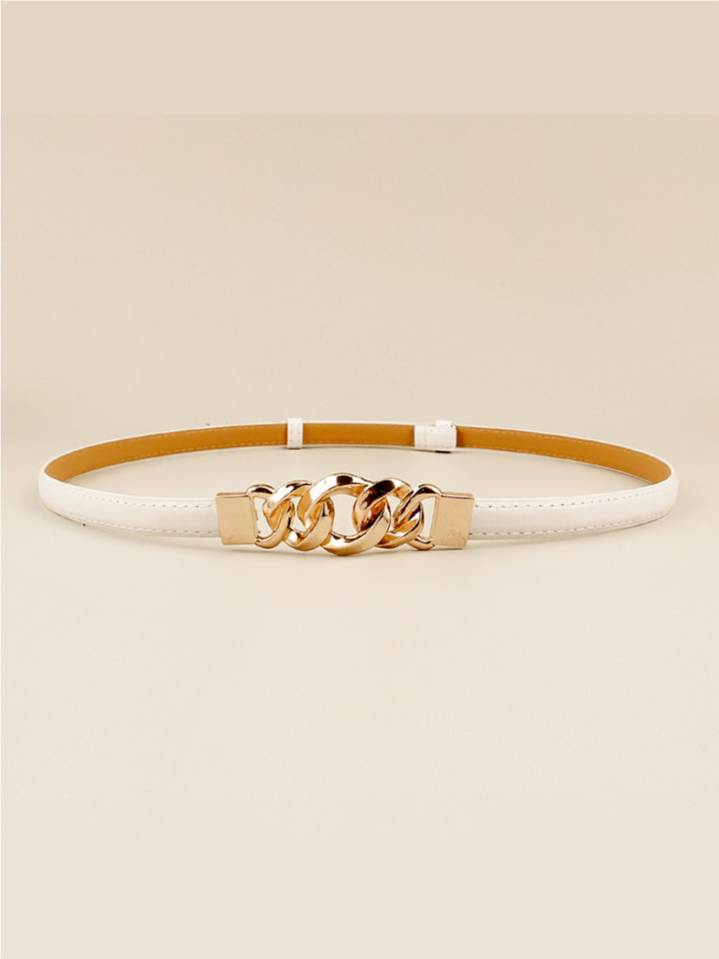 Vegan Leather Skinny Belt