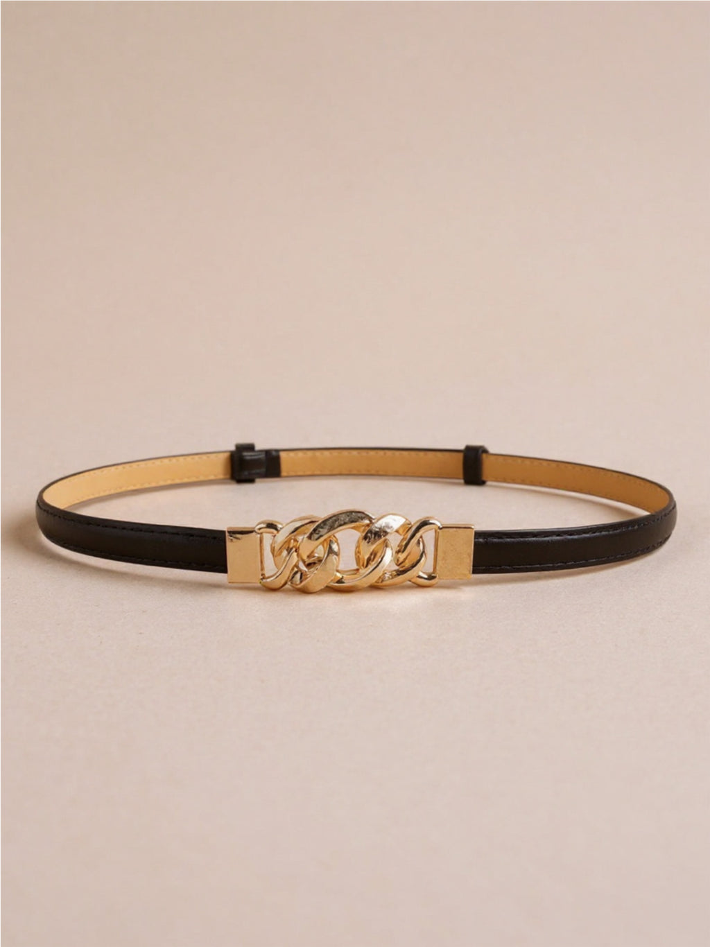 Vegan Leather Skinny Belt