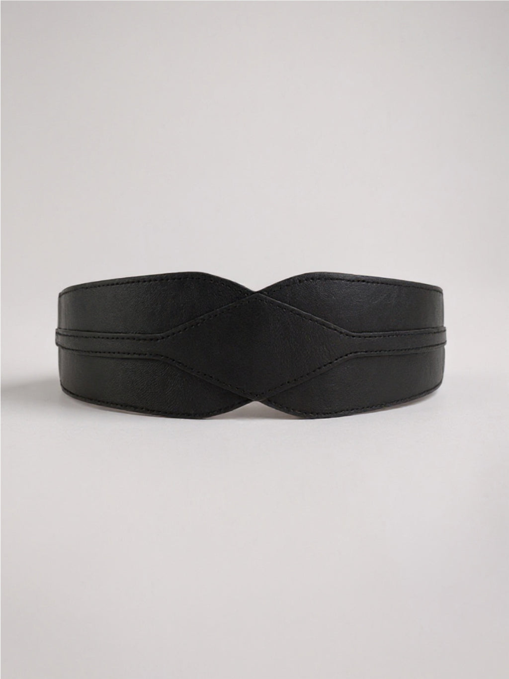 Elastic Wide vegan leather Belt