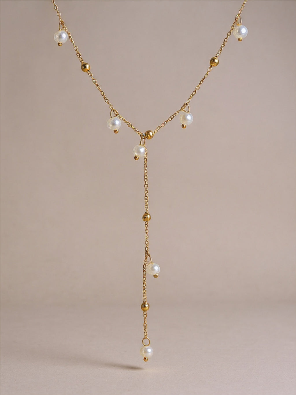18K Gold Pearl Drop Necklace