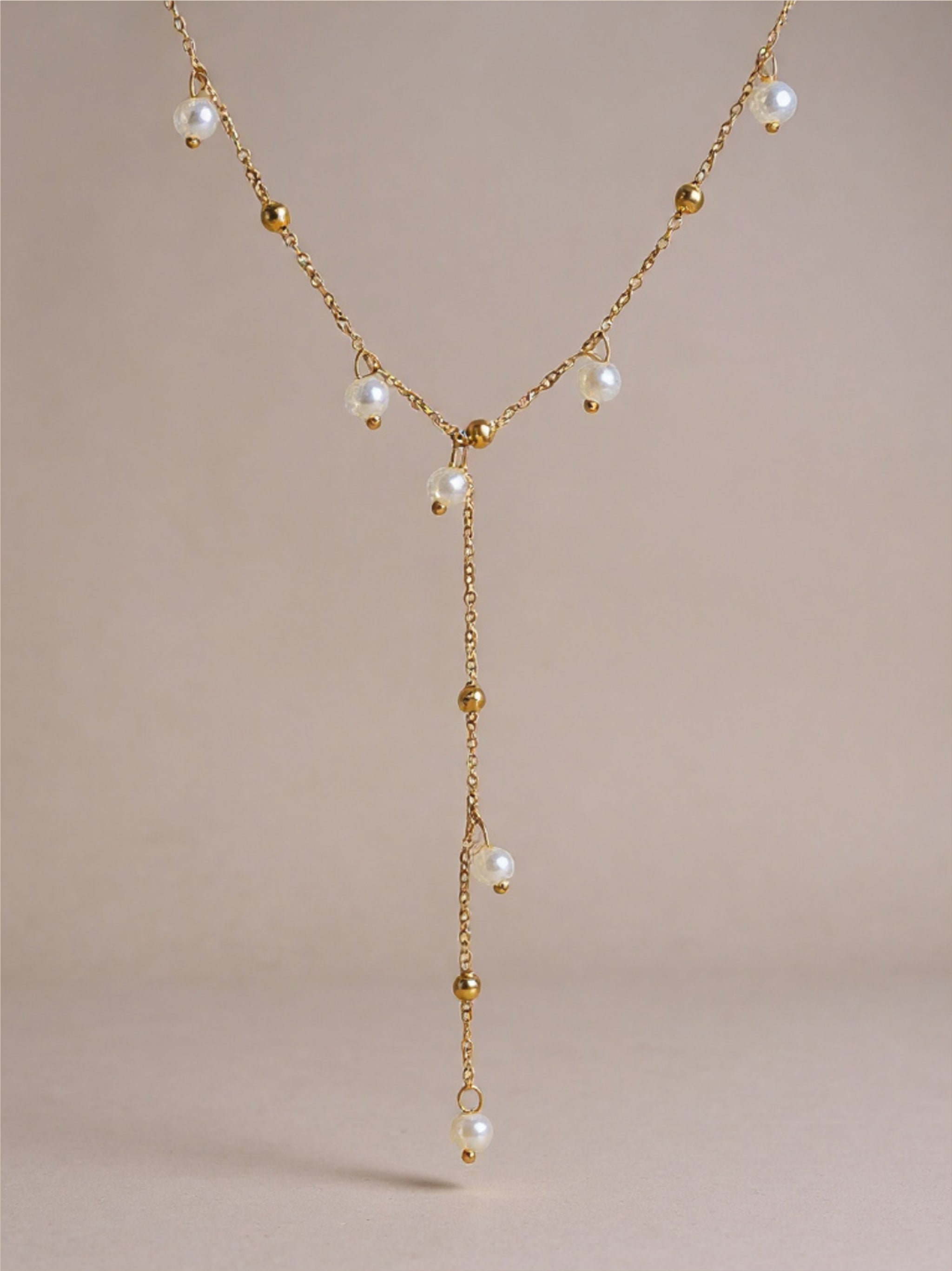 18K Gold Pearl Drop Necklace