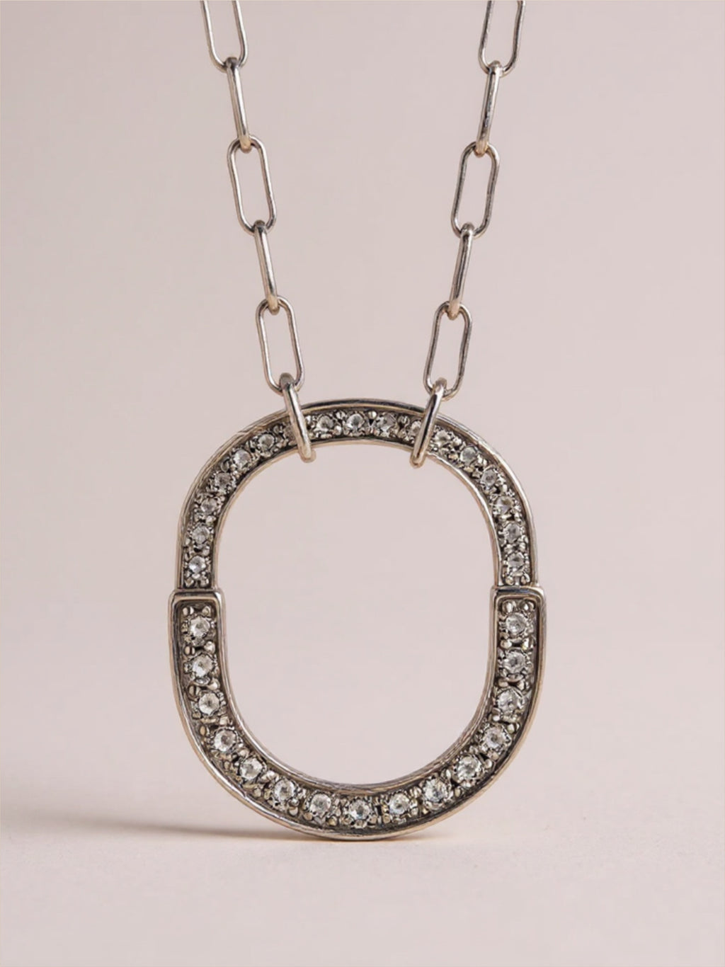 925 Sterling Silver Inlaid Moissanite Pendant Necklace