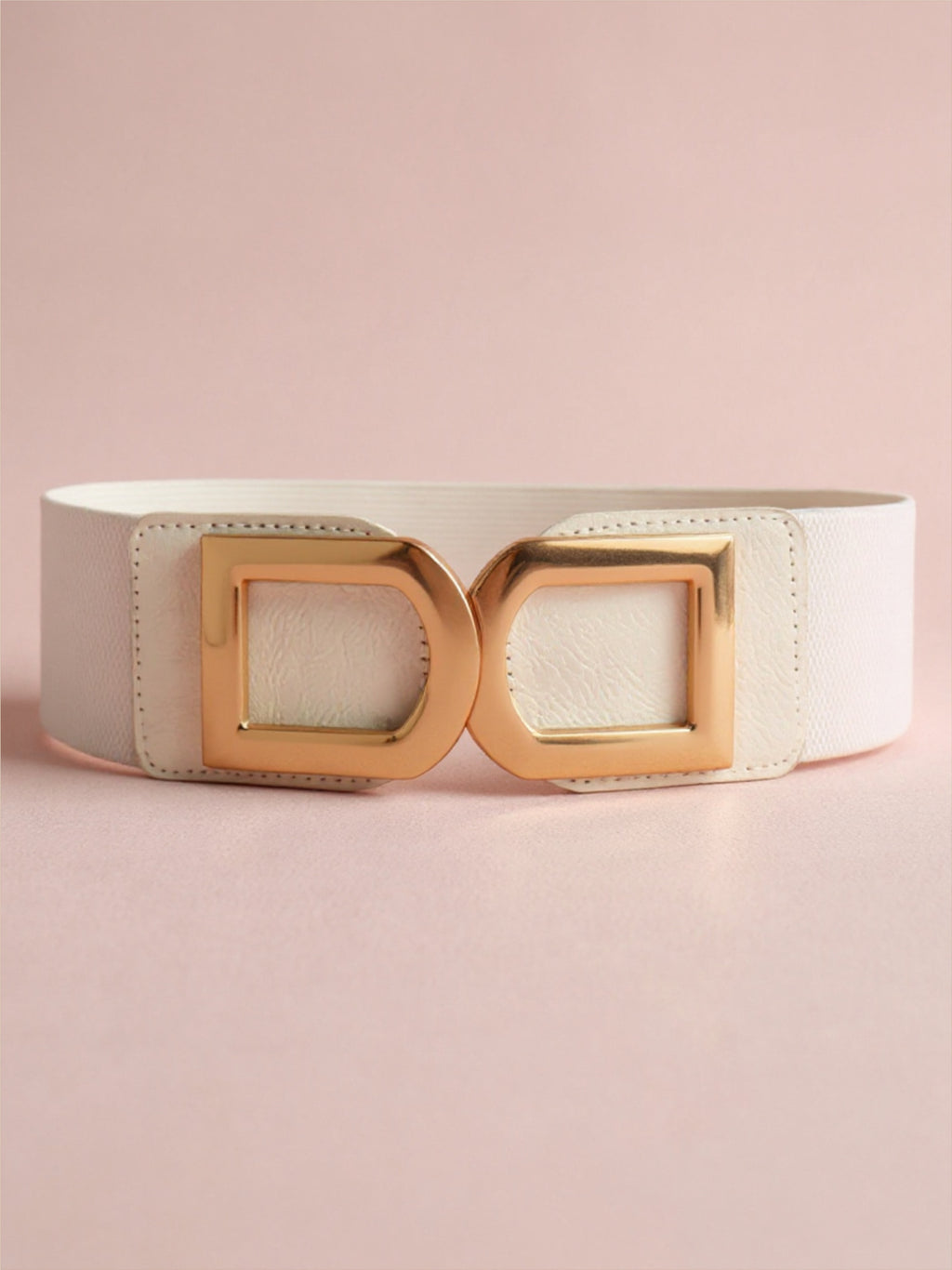 Double D Gold Buckle Vegan Leather Belt