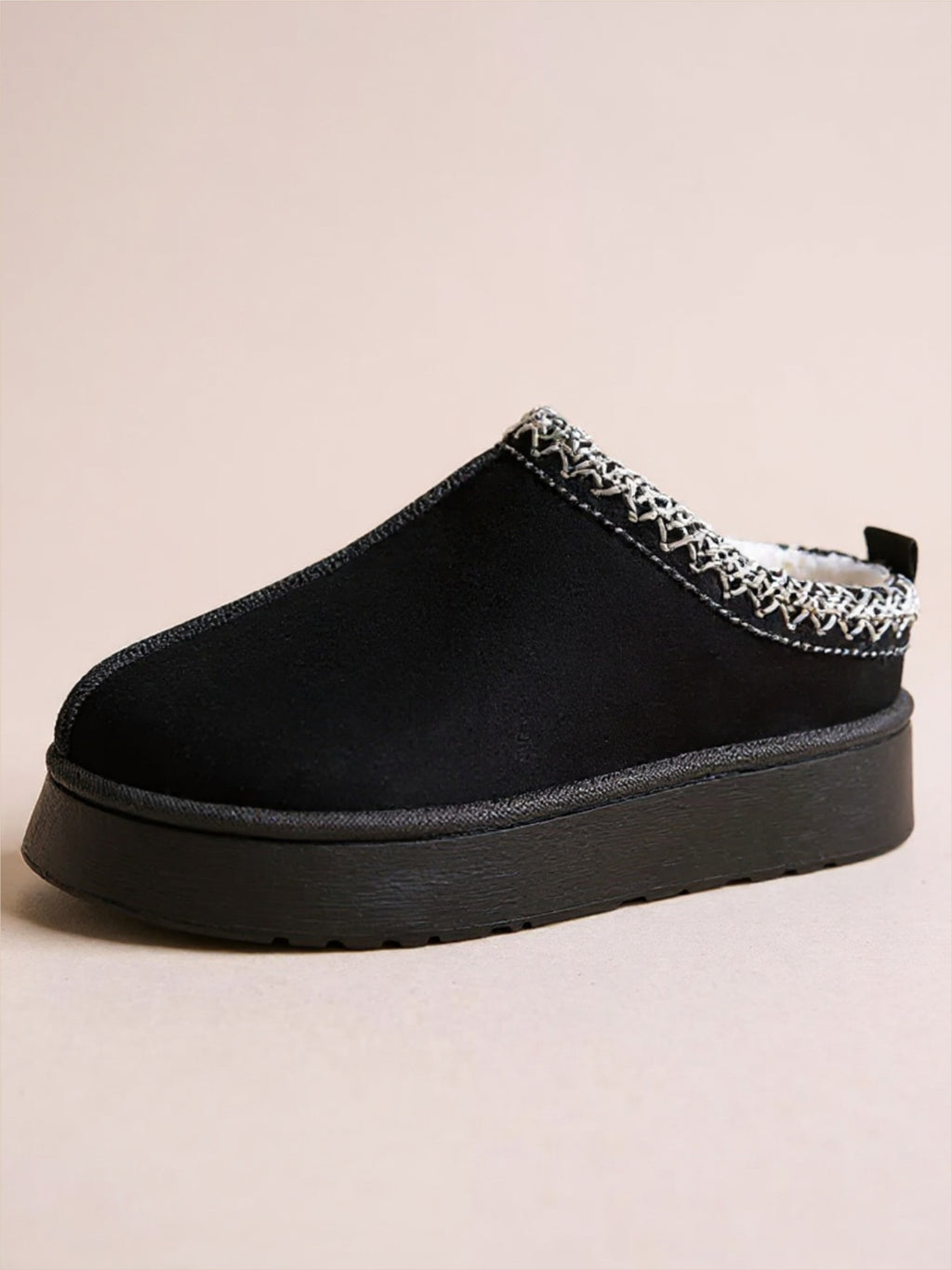 Faux Fur Center-Seam Slippers