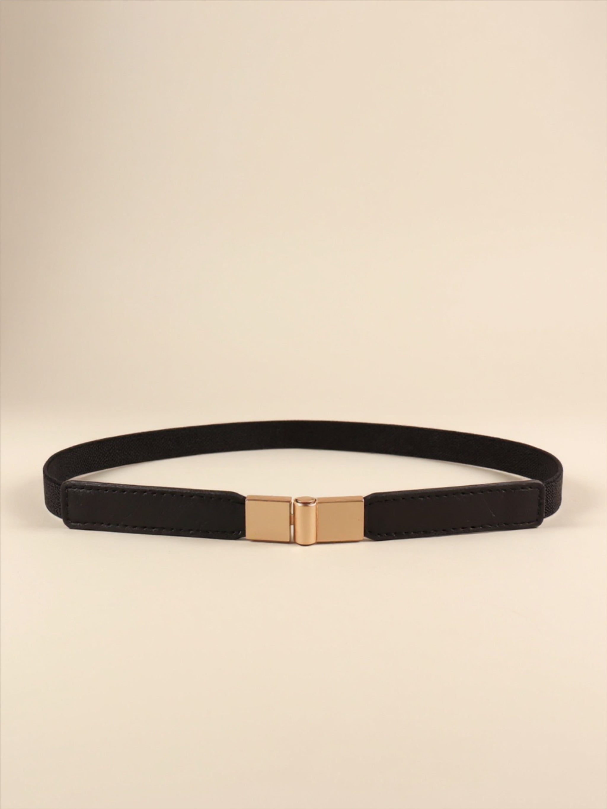 Vegan Leather Elastic Skinny Belt
