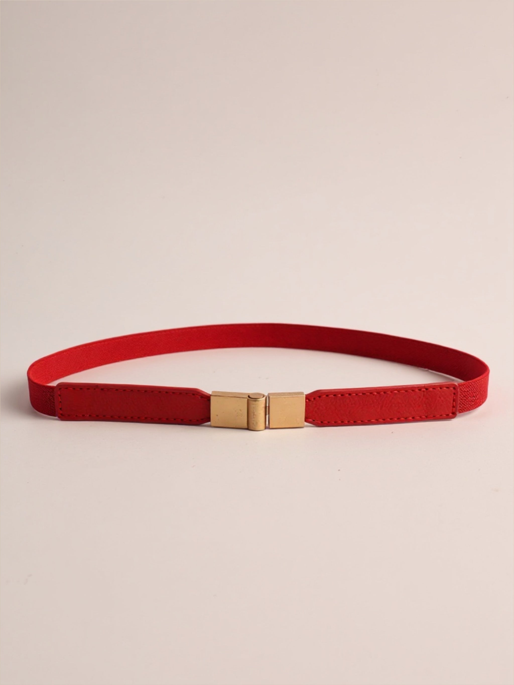 Vegan Leather Elastic Skinny Belt