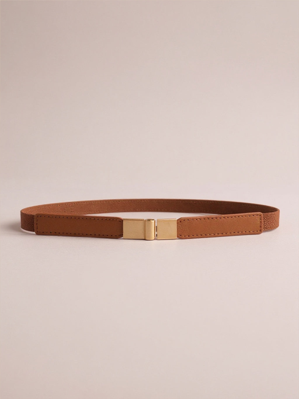 Vegan Leather Elastic Skinny Belt
