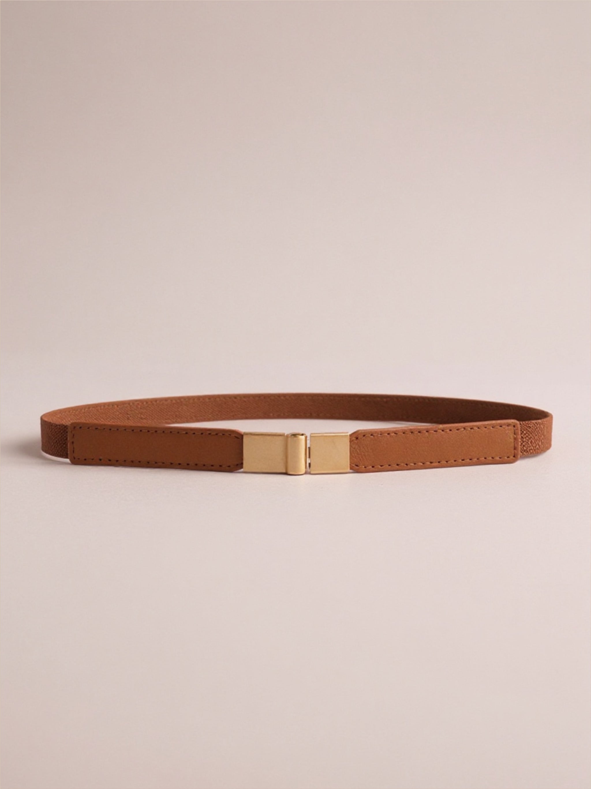 Vegan Leather Elastic Skinny Belt