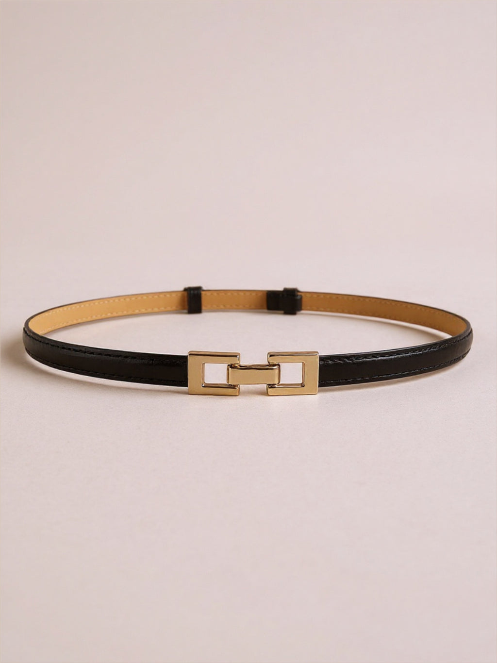 Vegan Leather Skinny Belt