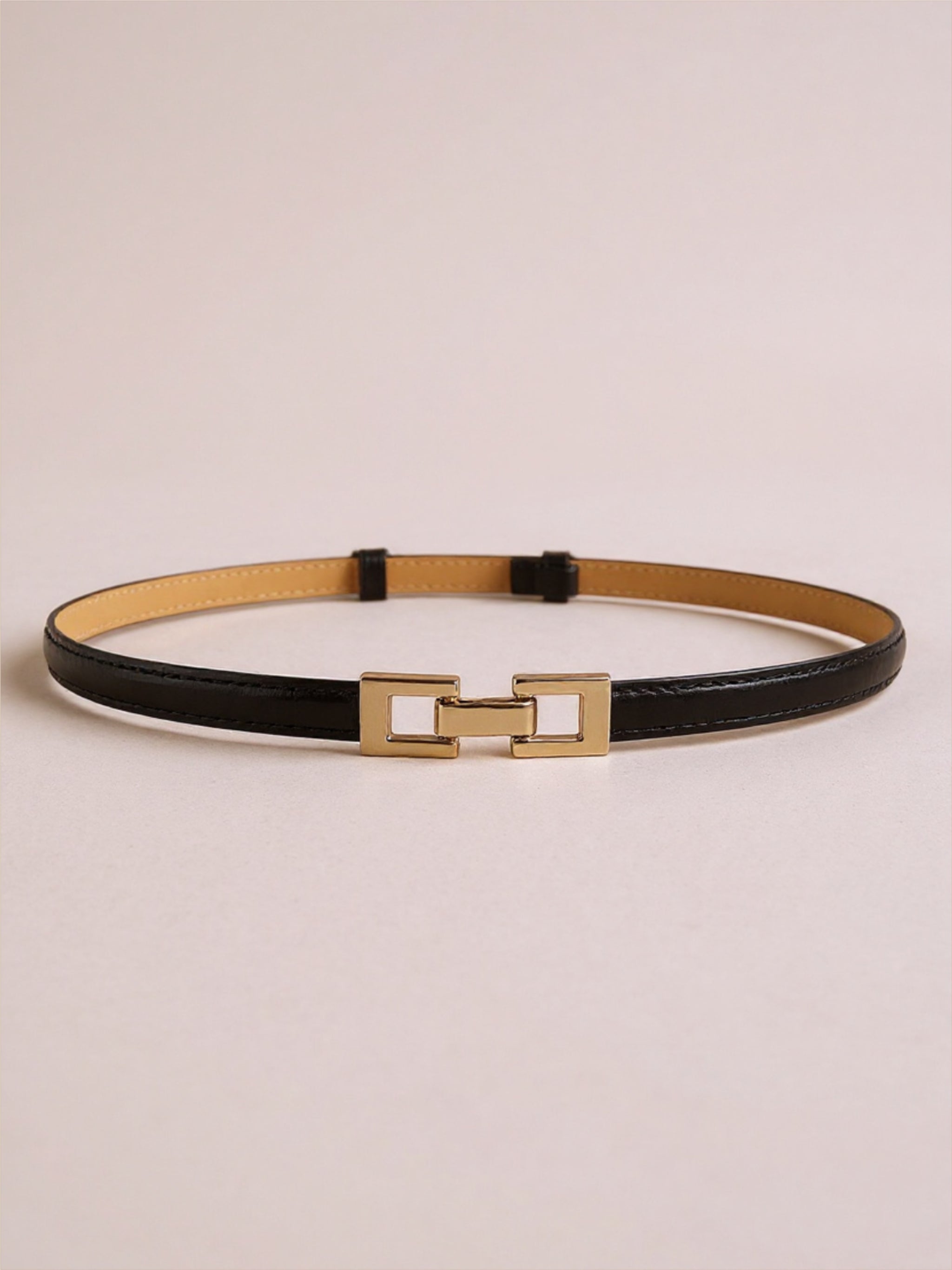 Vegan Leather Skinny Belt