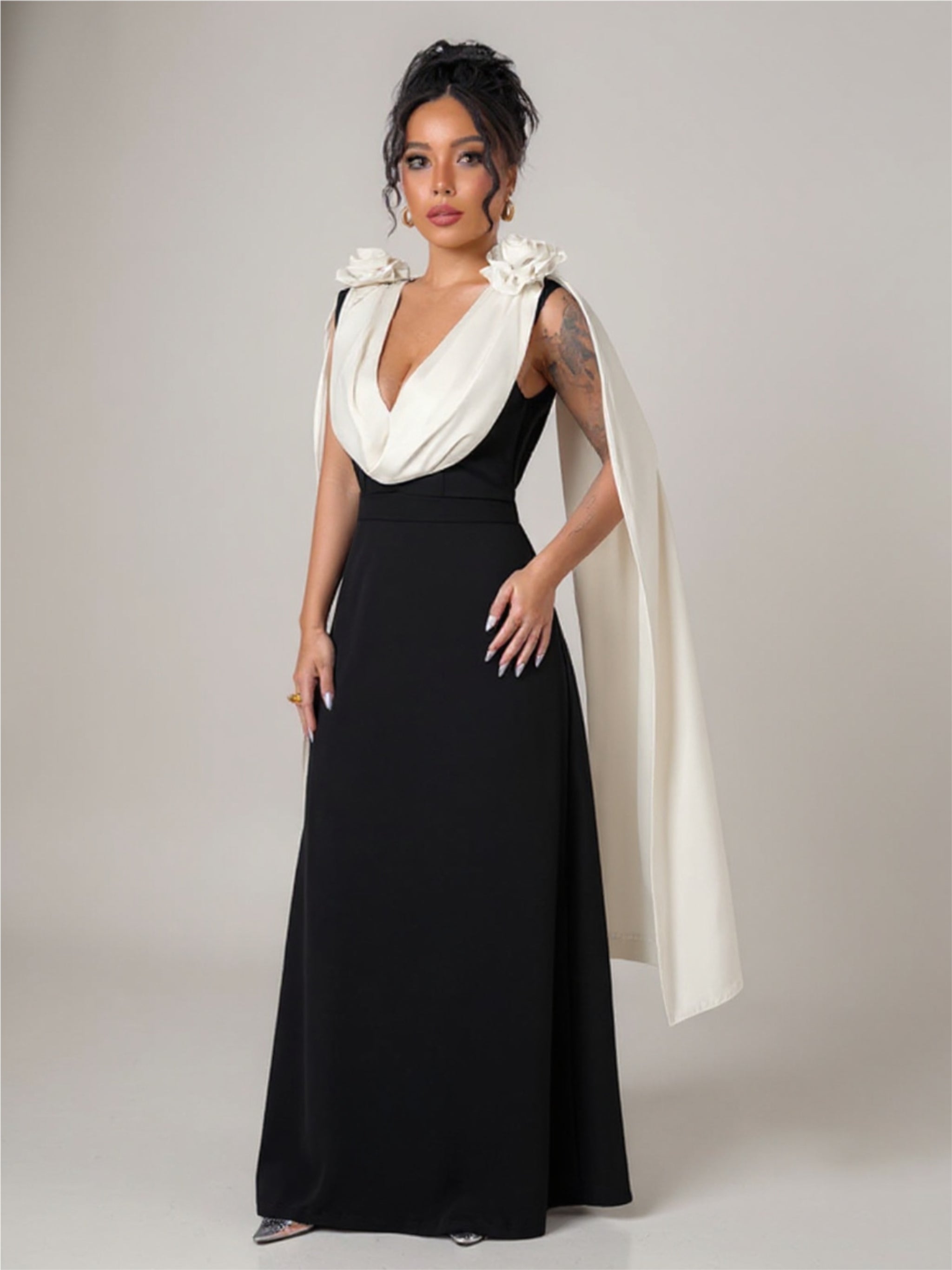 V-Neck Evening Gown