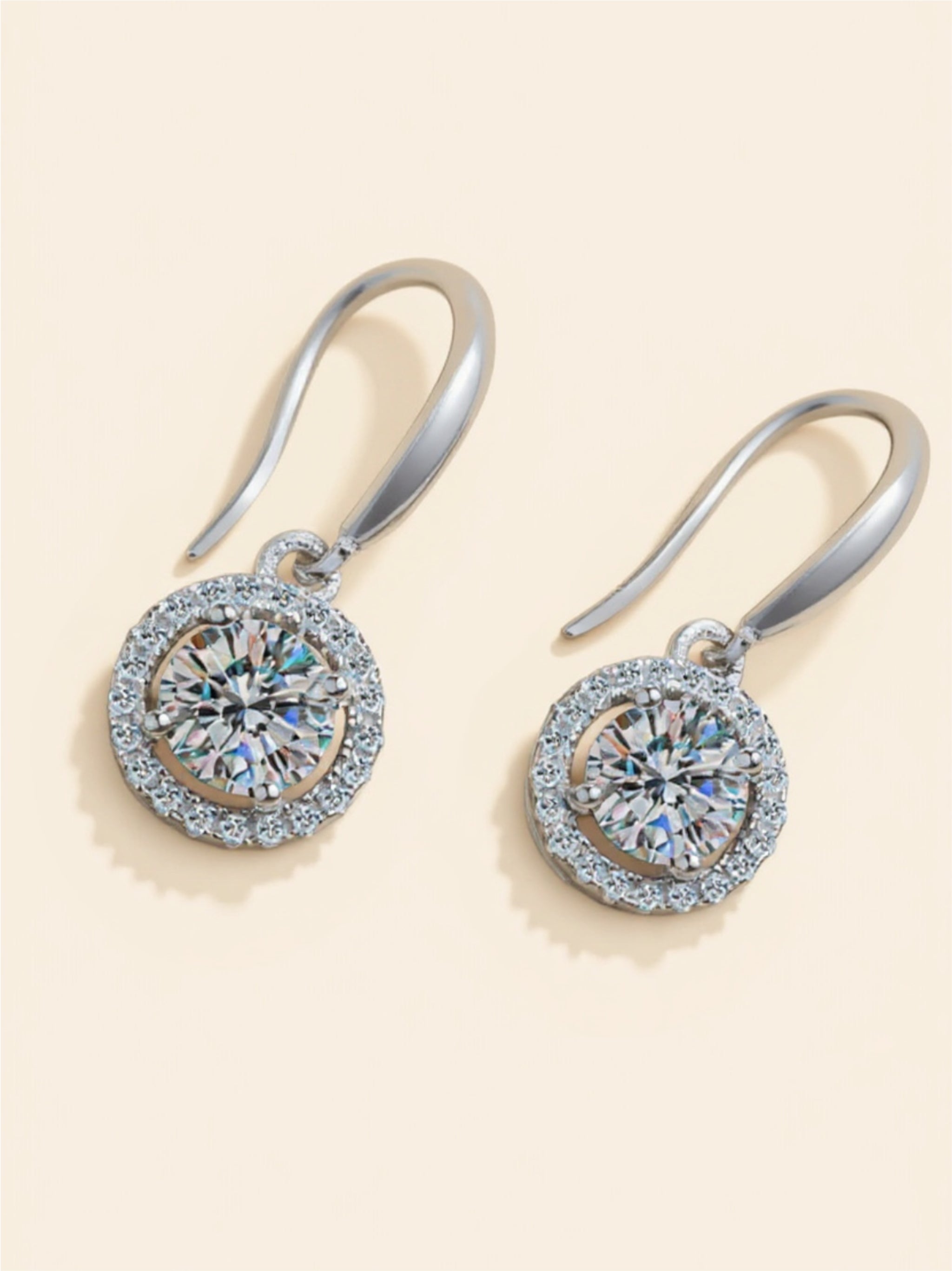 1 Carat Moissanite 925 Sterling Silver Drop Earrings