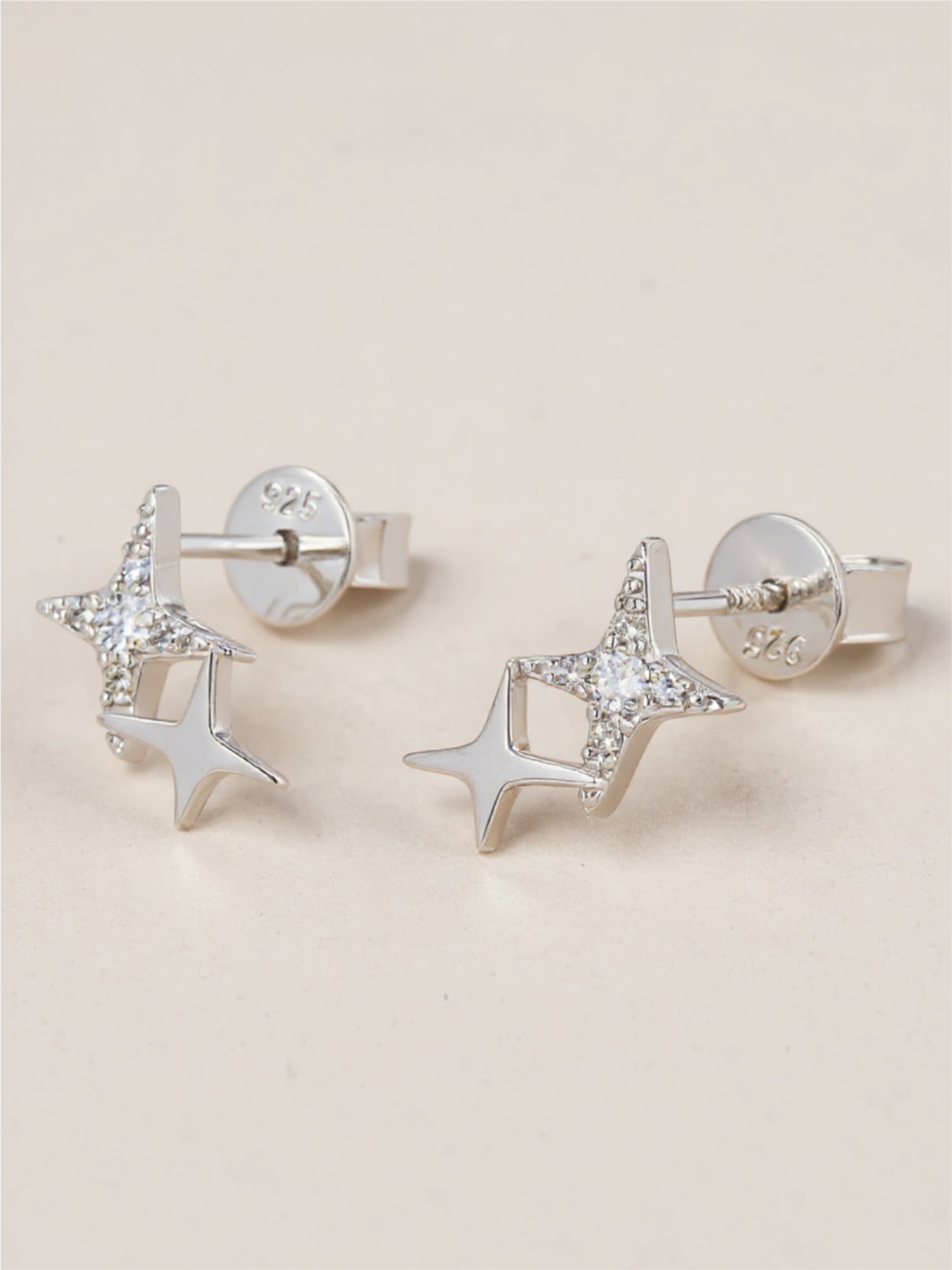 Moissanite 925 Sterling Silver Star Earrings