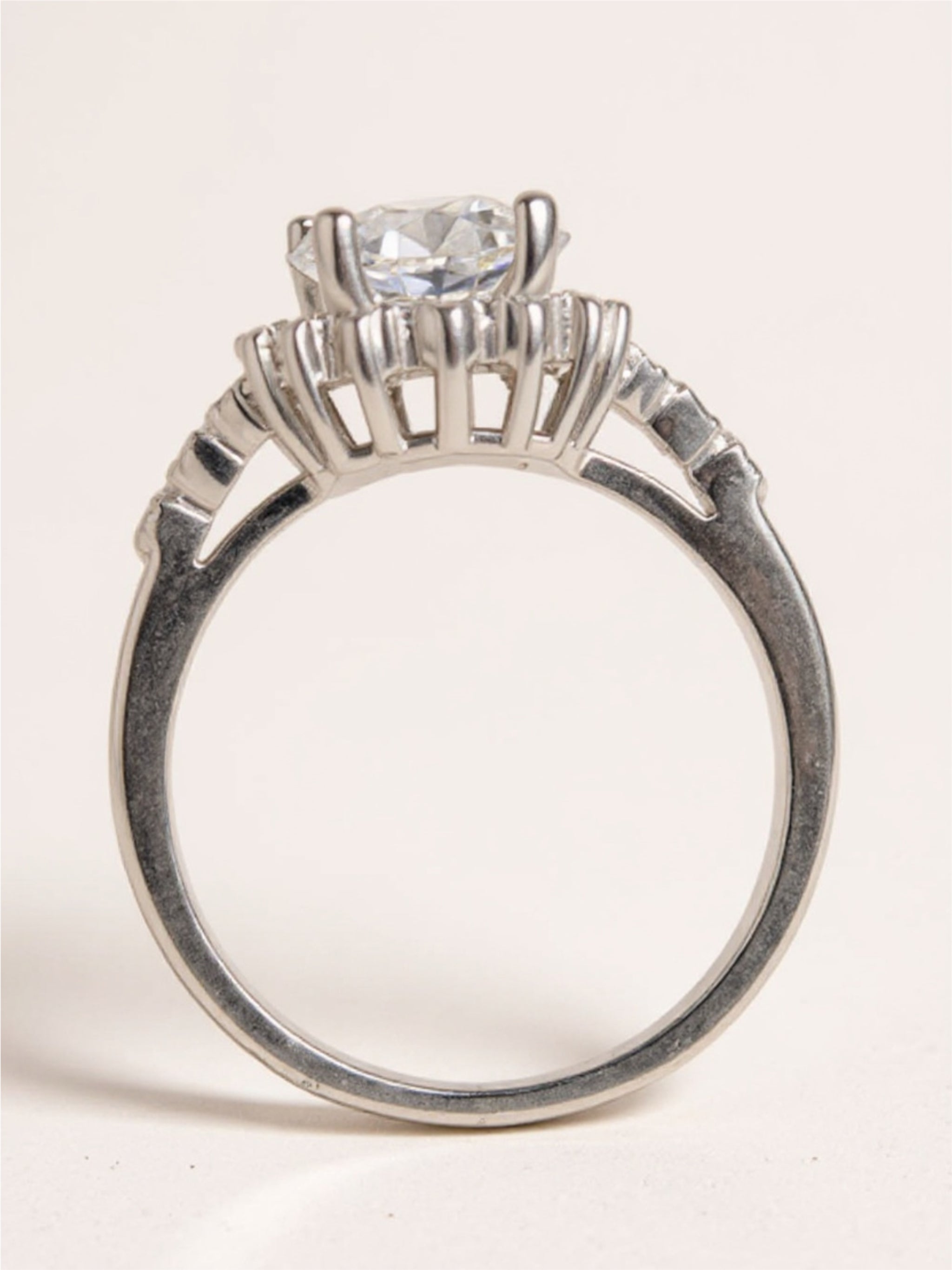 1 Carat Moissanite 925 Sterling Silver Halo Ring