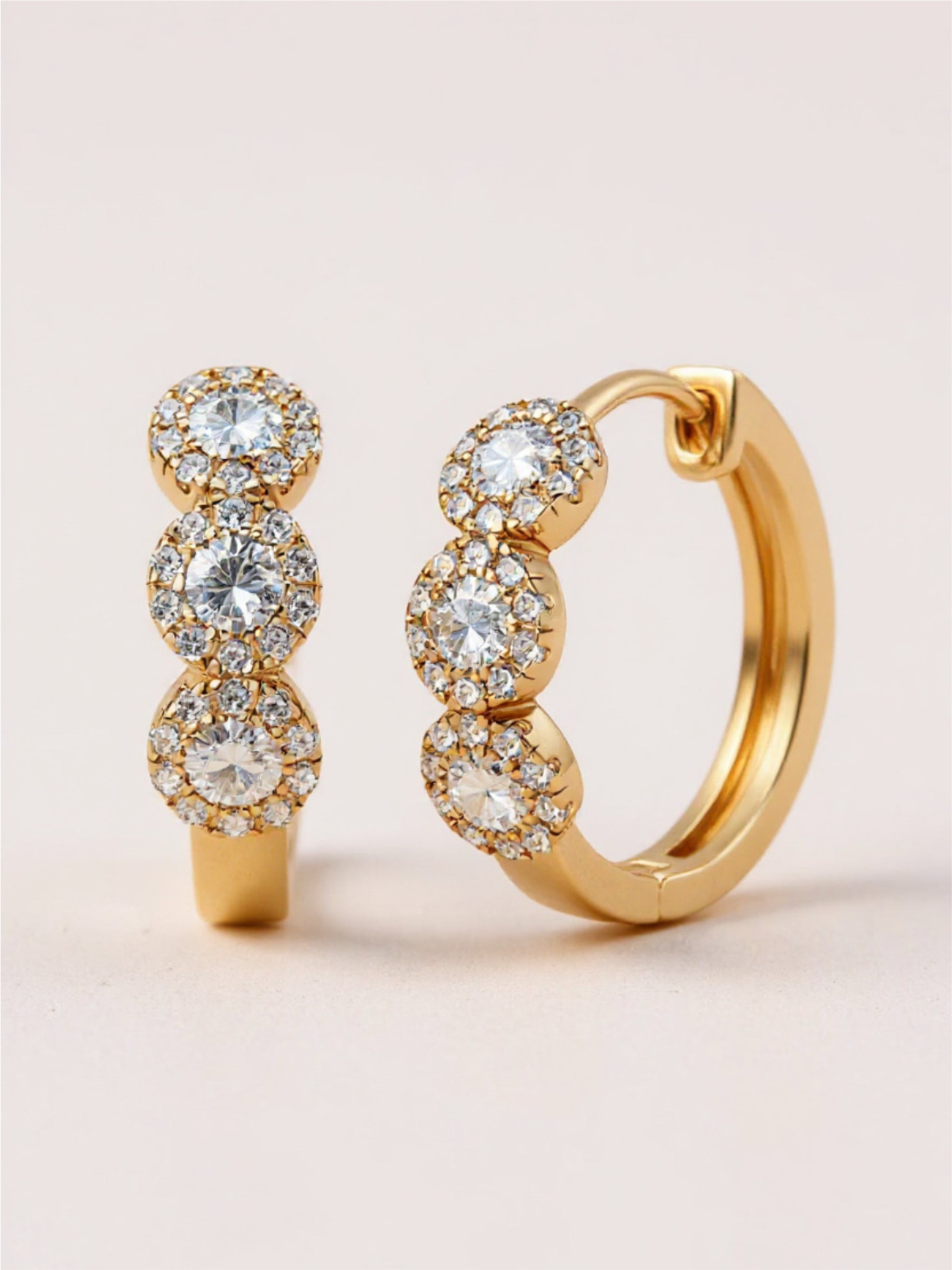 Moissanite 925 Sterling Silver Huggie Earrings