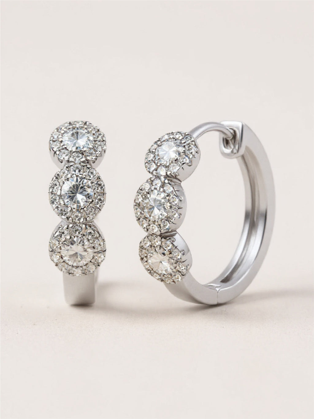Moissanite 925 Sterling Silver Huggie Earrings