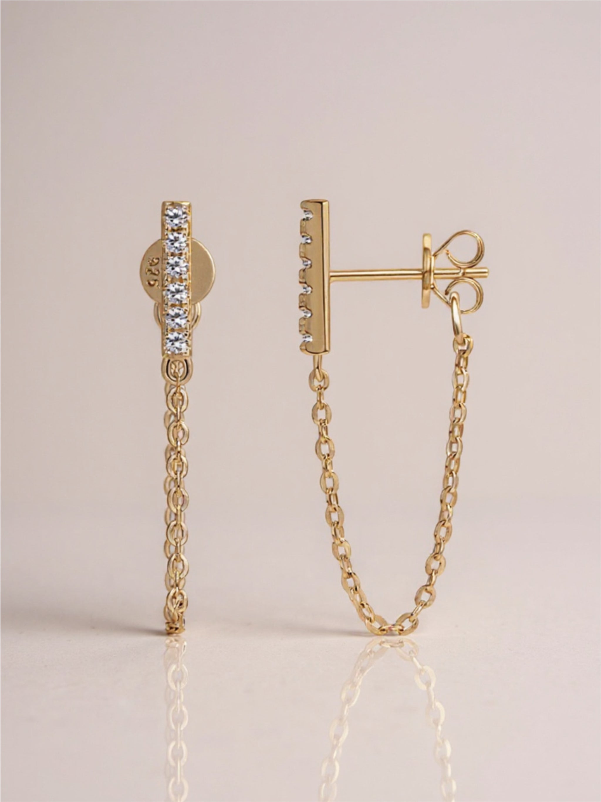Moissanite 925 Sterling Silver Connected Earrings