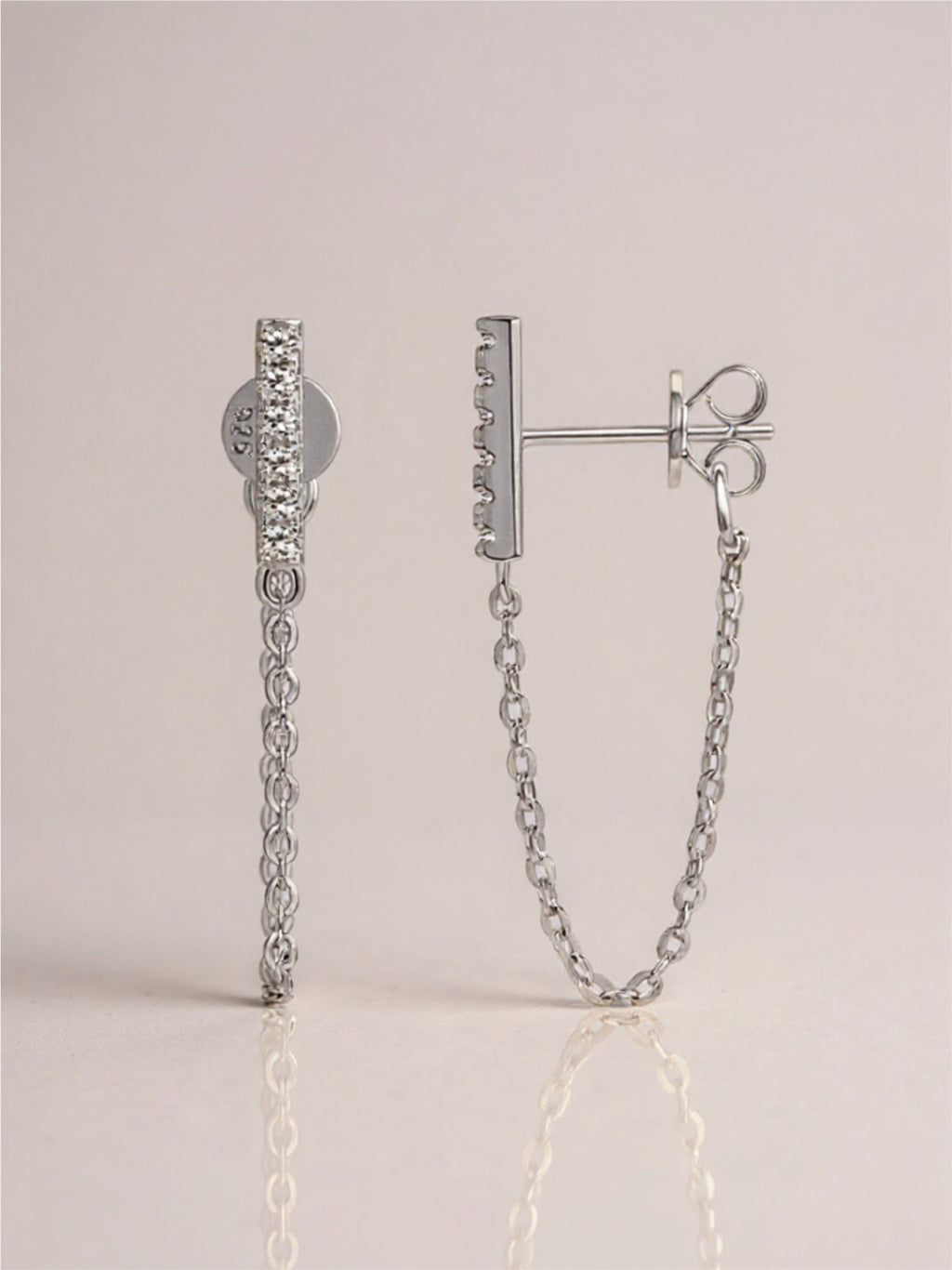 Moissanite 925 Sterling Silver Connected Earrings