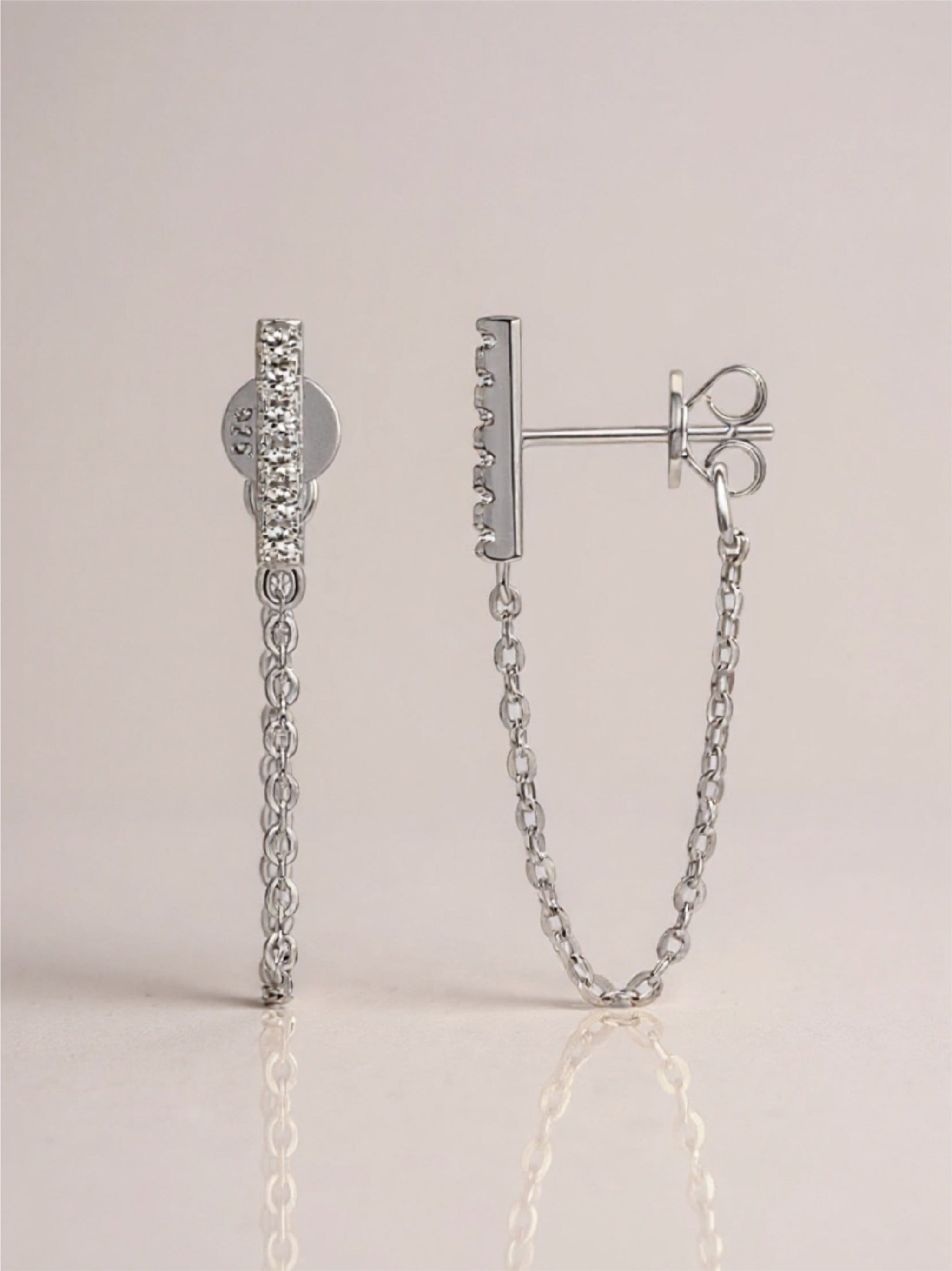 Moissanite 925 Sterling Silver Connected Earrings