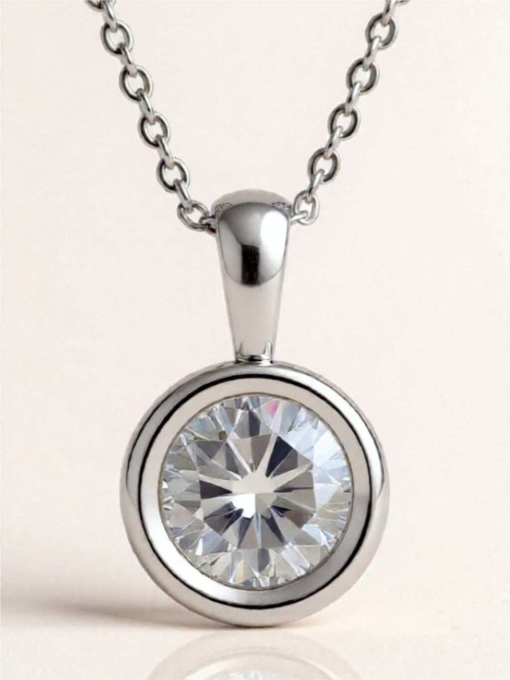 2 Carat Moissanite 925 Sterling Silver Necklace