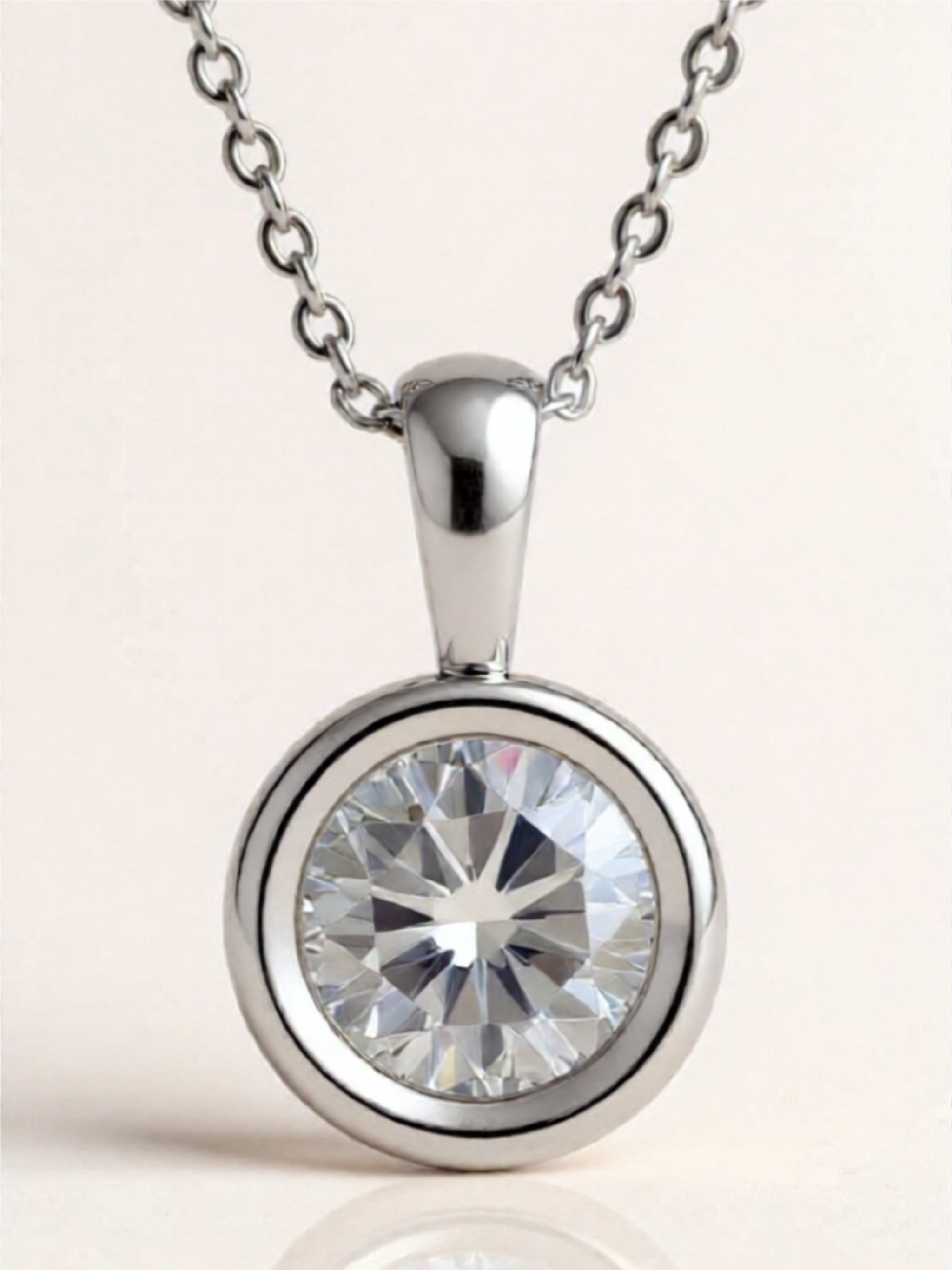 2 Carat Moissanite 925 Sterling Silver Necklace