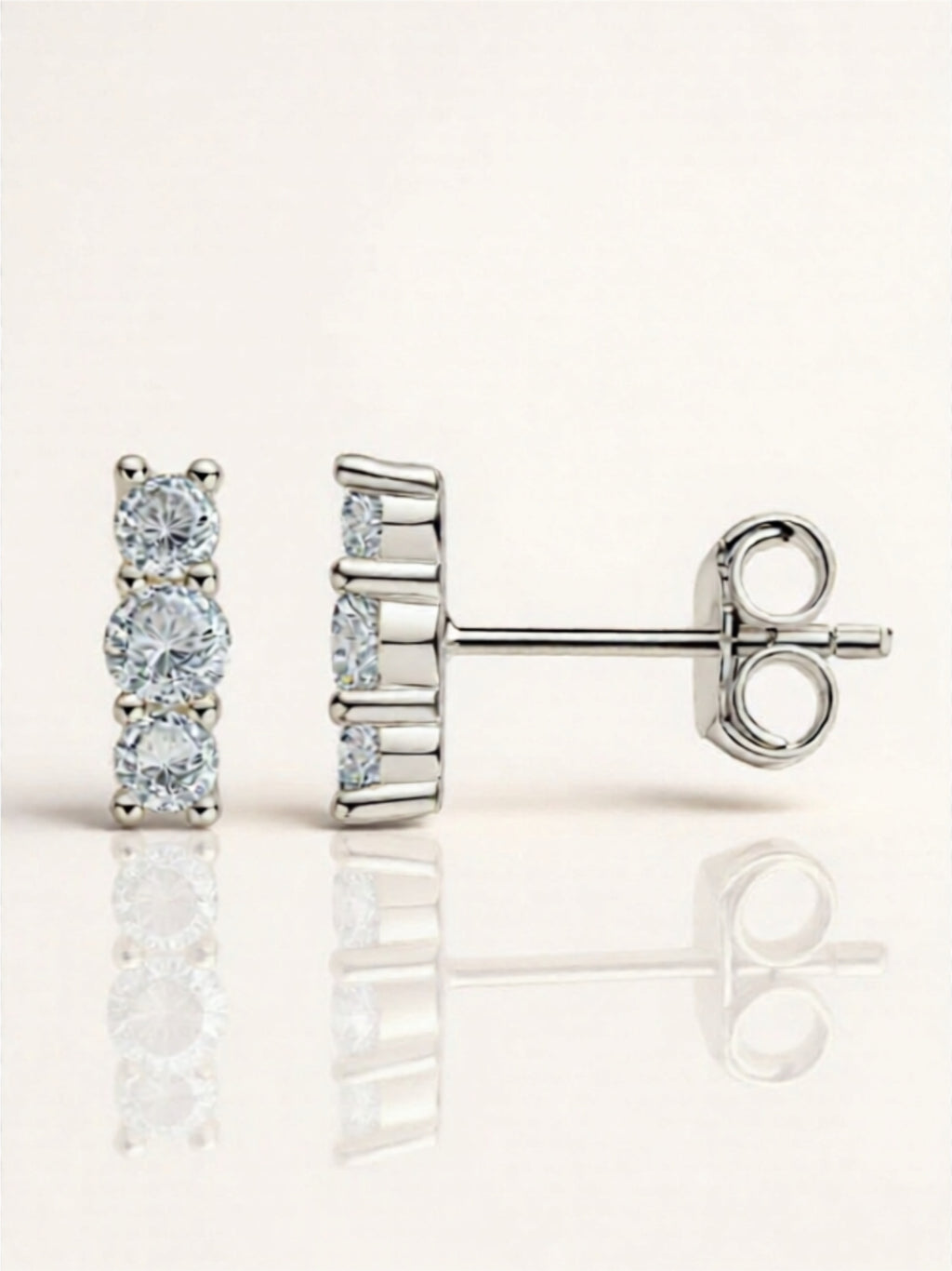 925 Sterling Silver Moissanite Stud Earrings