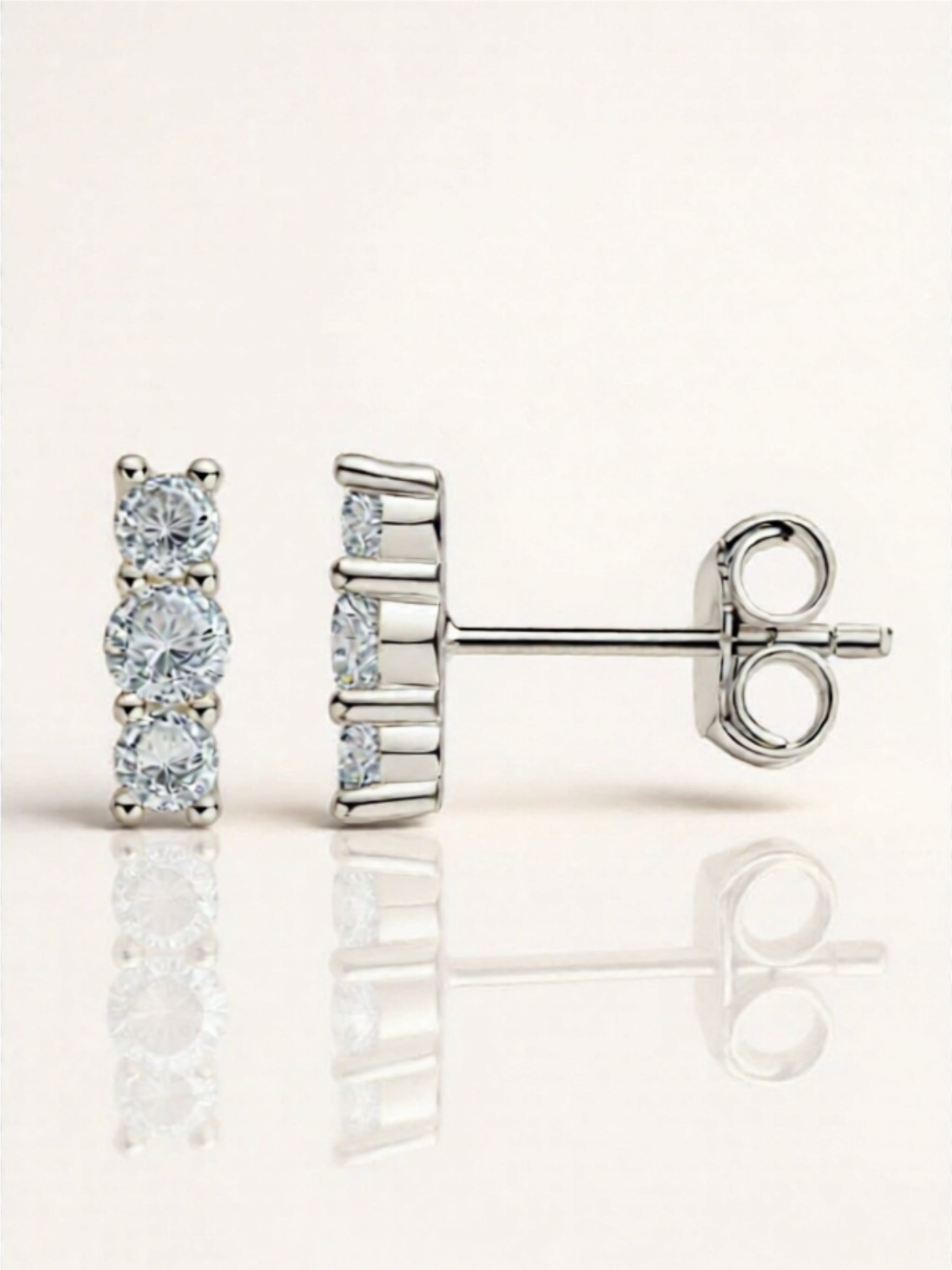 925 Sterling Silver Moissanite Stud Earrings